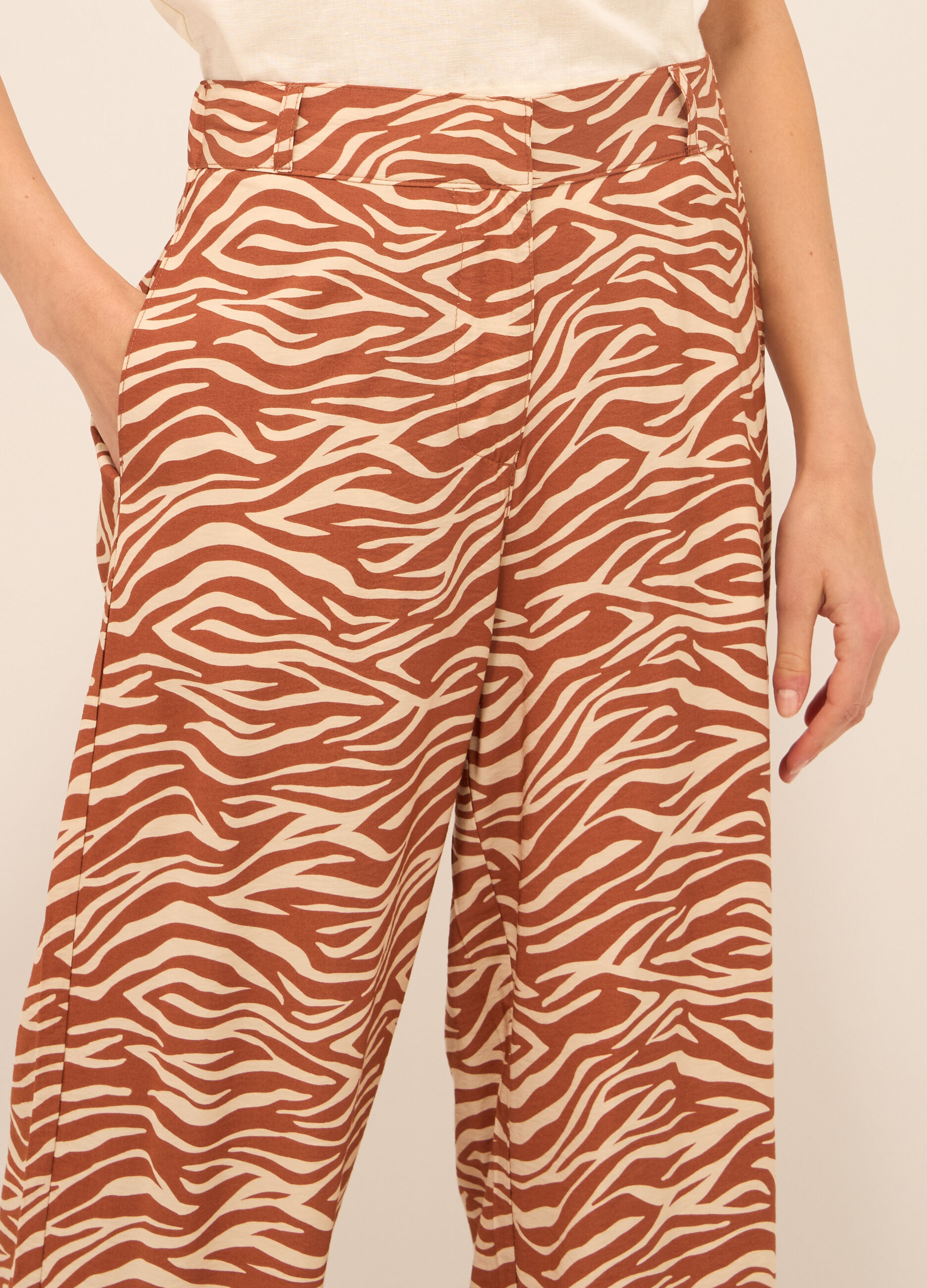 Pantaloni palazzo misto viscosa donna_2