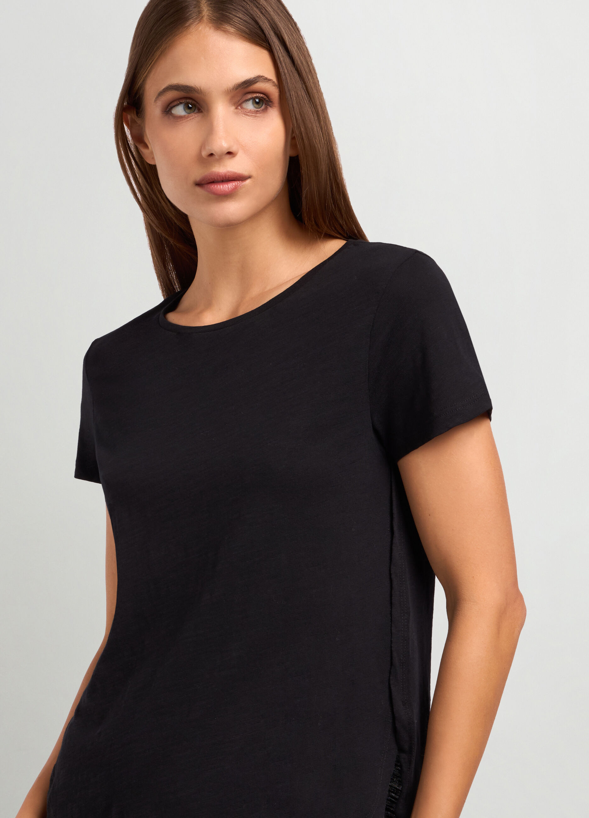 T-shirt in puro cotone slub maniche corte donna_2