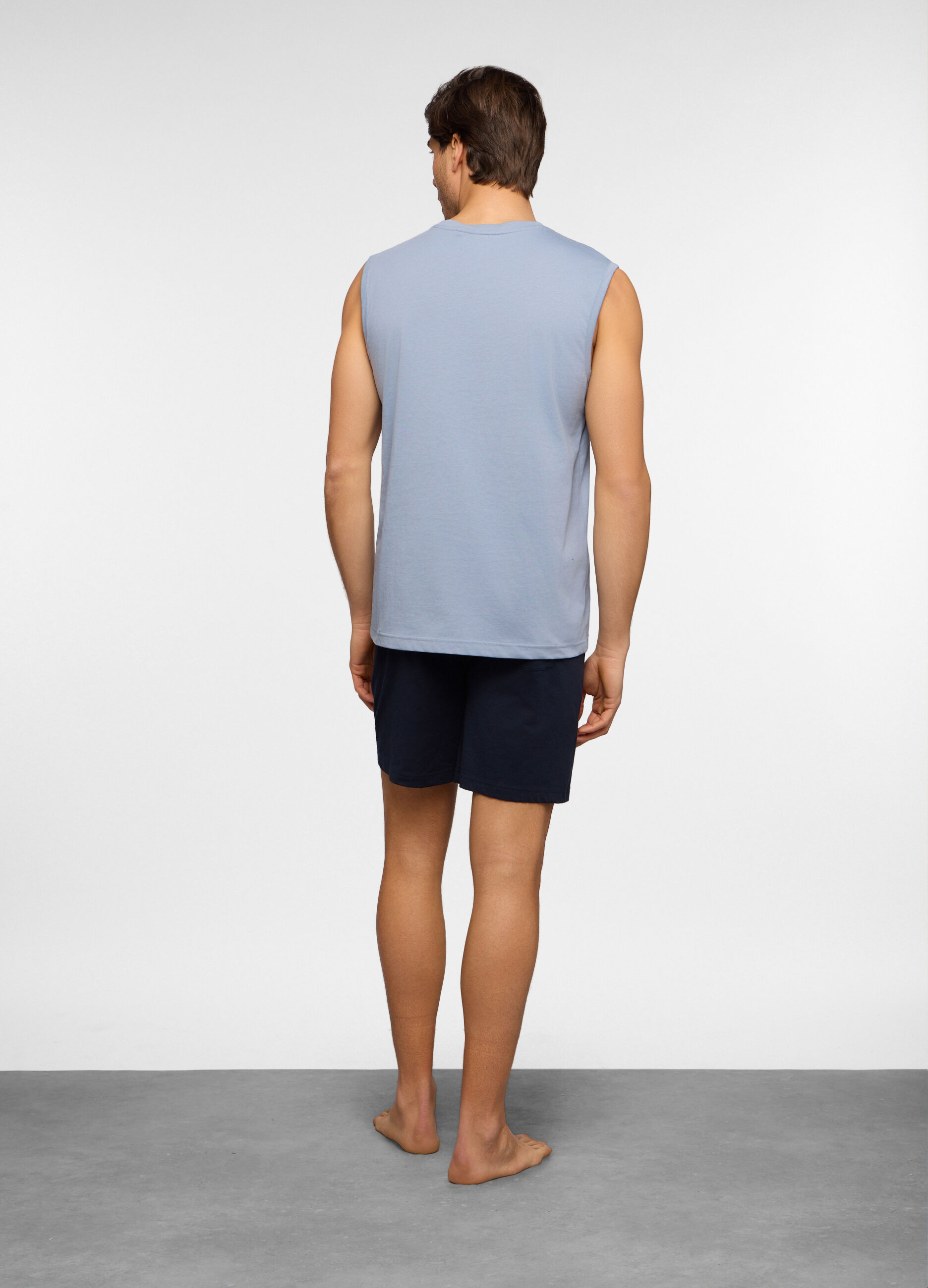 Pigiama con canotta in jersey di cotone uomo_1