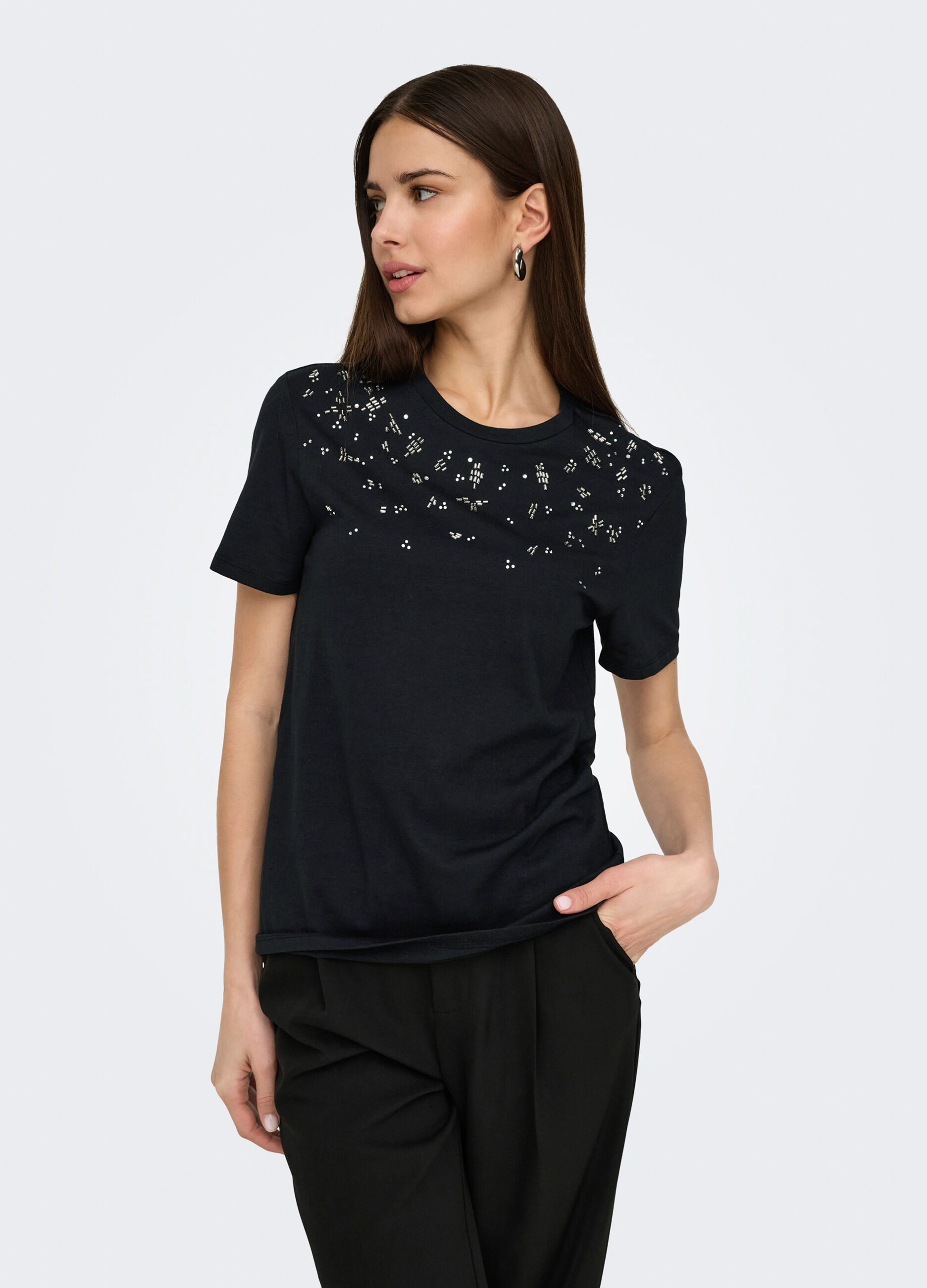 T-shirt con applicazioni donna_3