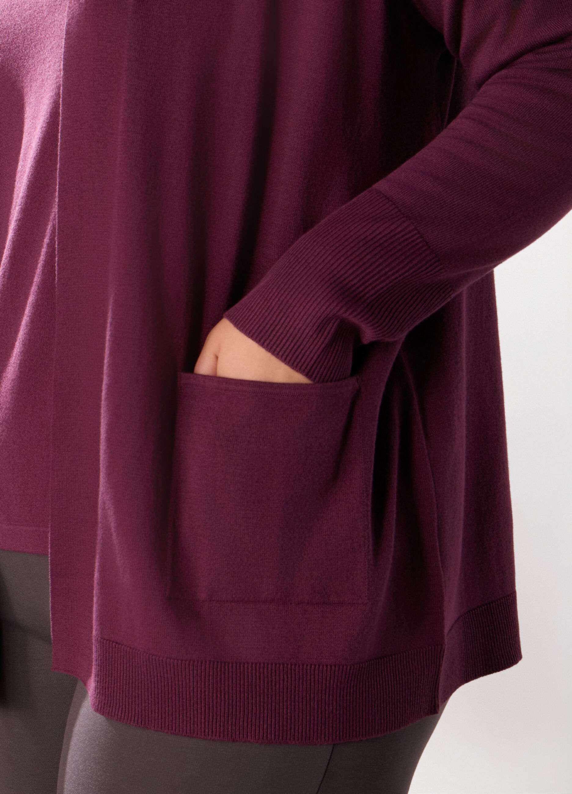Cardigan aperto in misto viscosa donna curvy_2