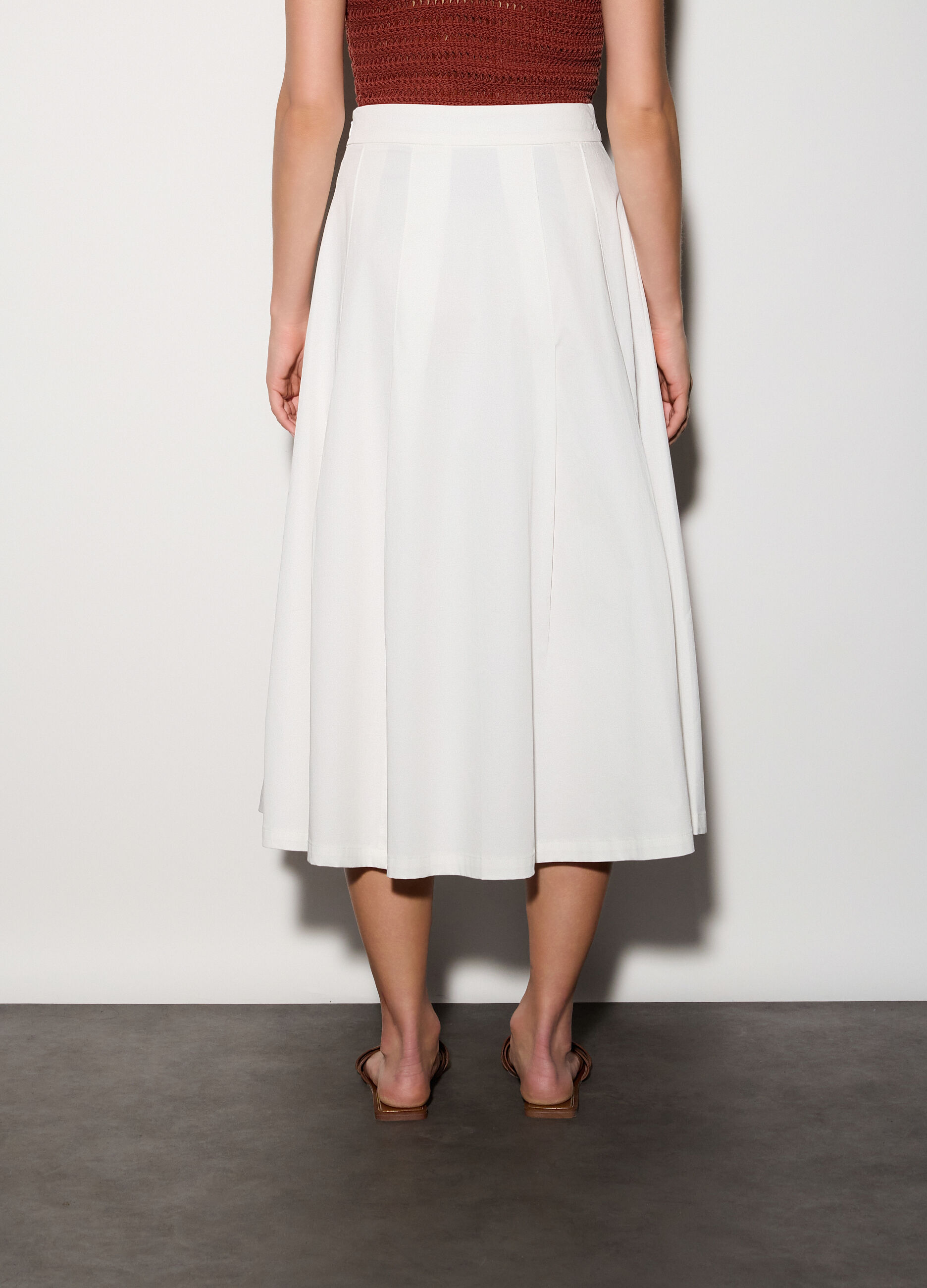 Gonna lunga in cotone stretch donna_2