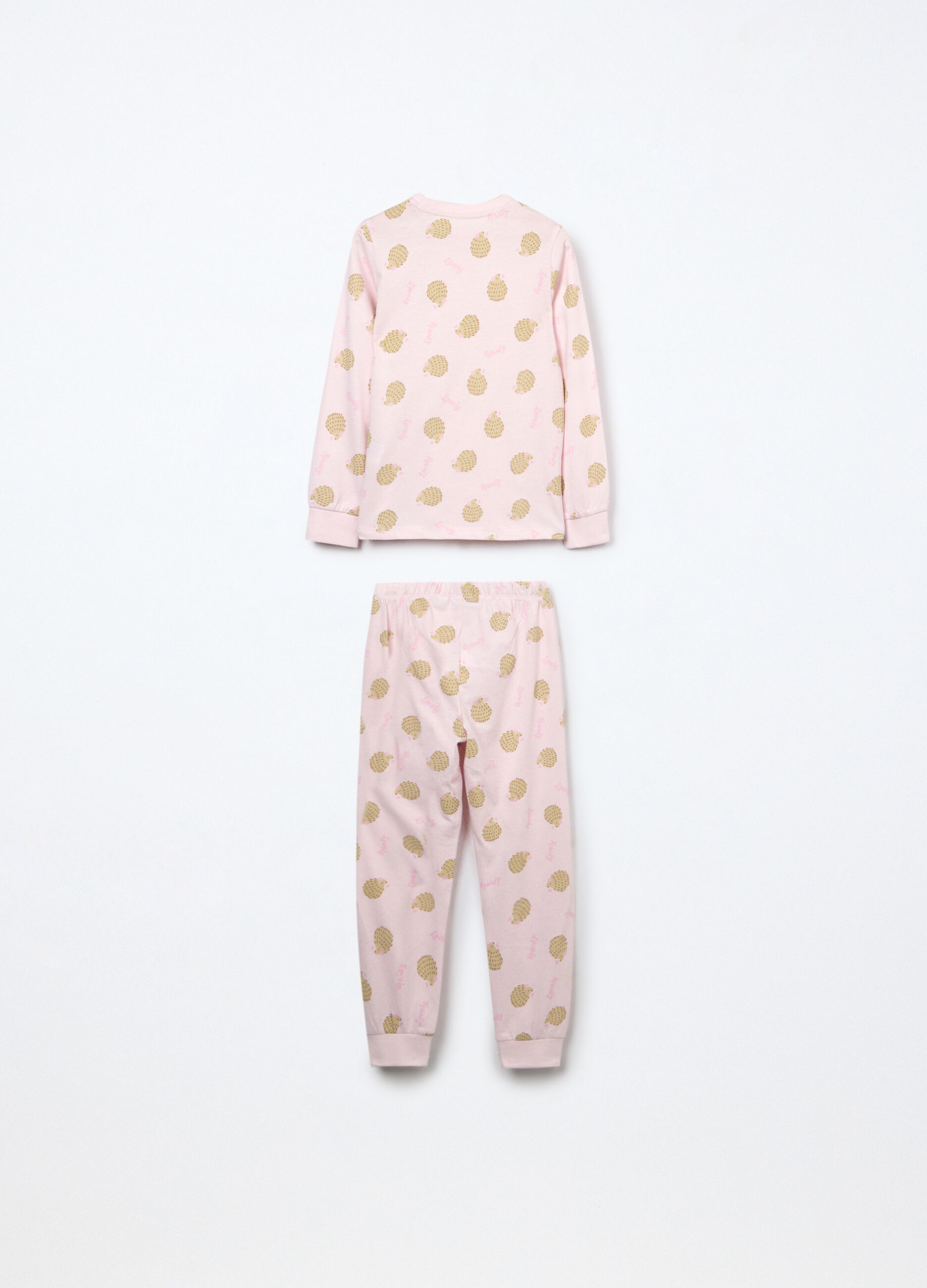 Set pigiama lungo in puro cotone bambina_1