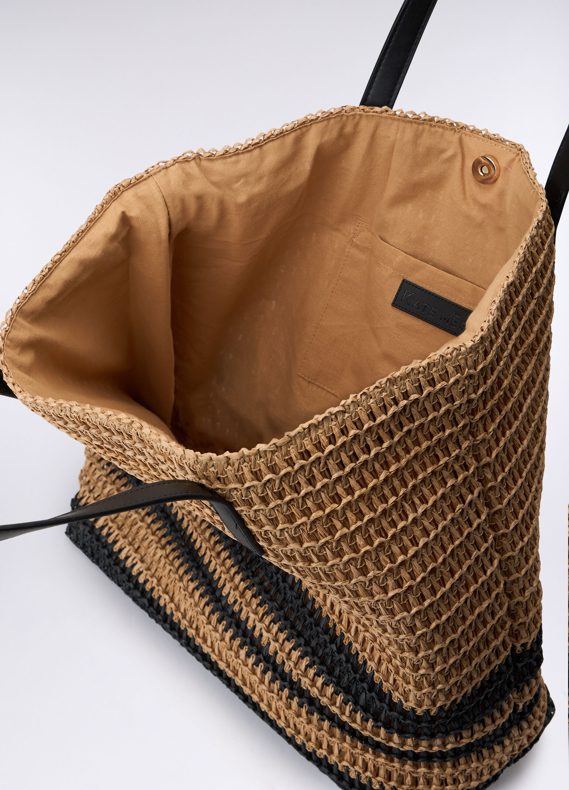 Shopper in carta tessile rigata donna_2