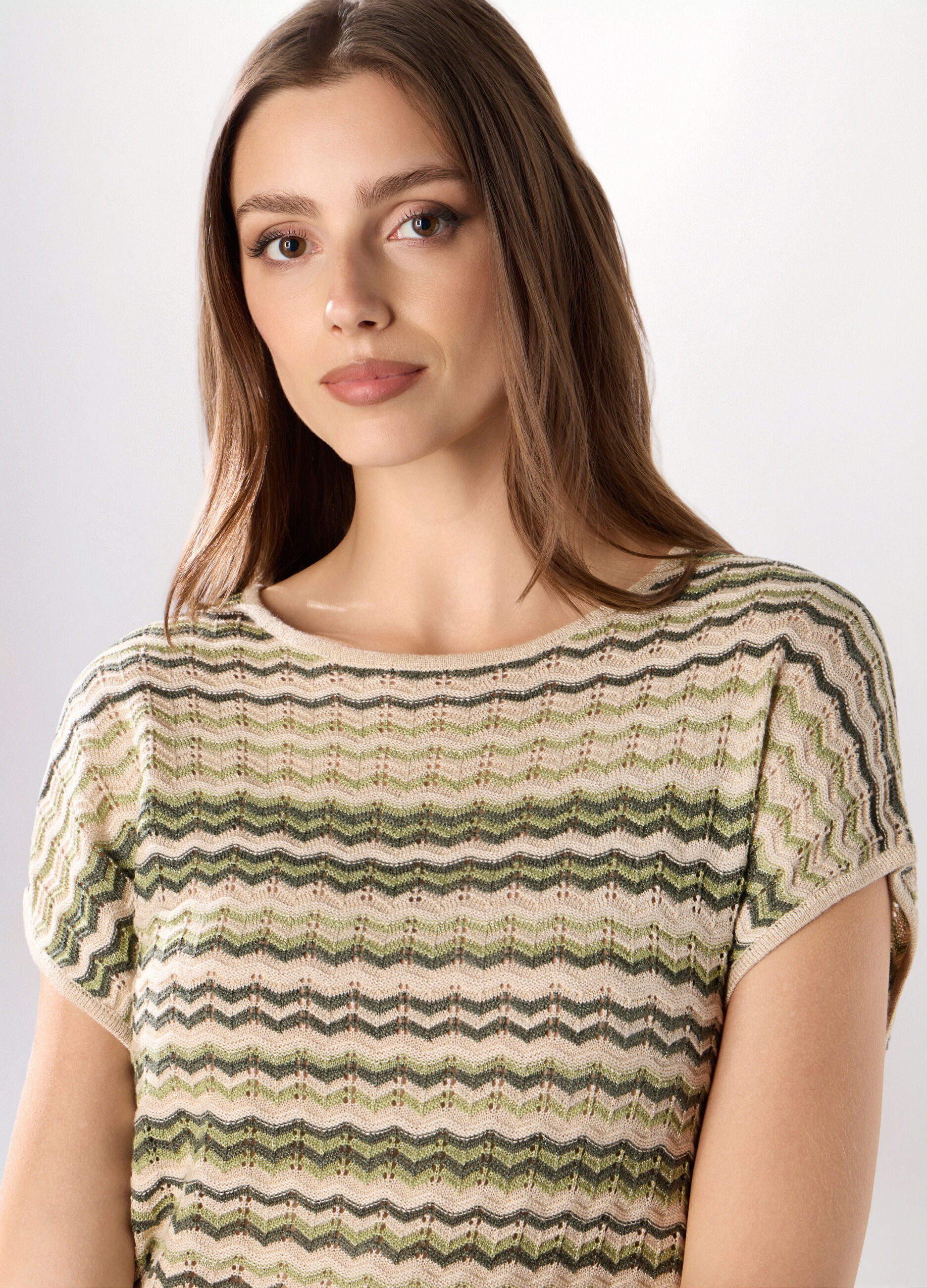 Tricot smanicato misto viscosa donna _2