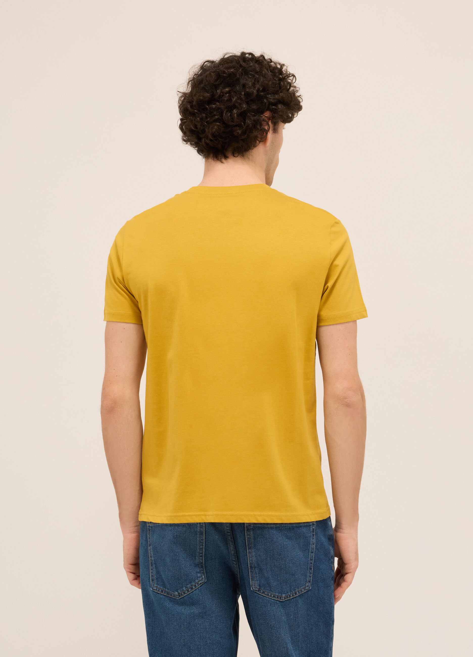 T-shirt girocollo in jersey di cotone con stampa_1