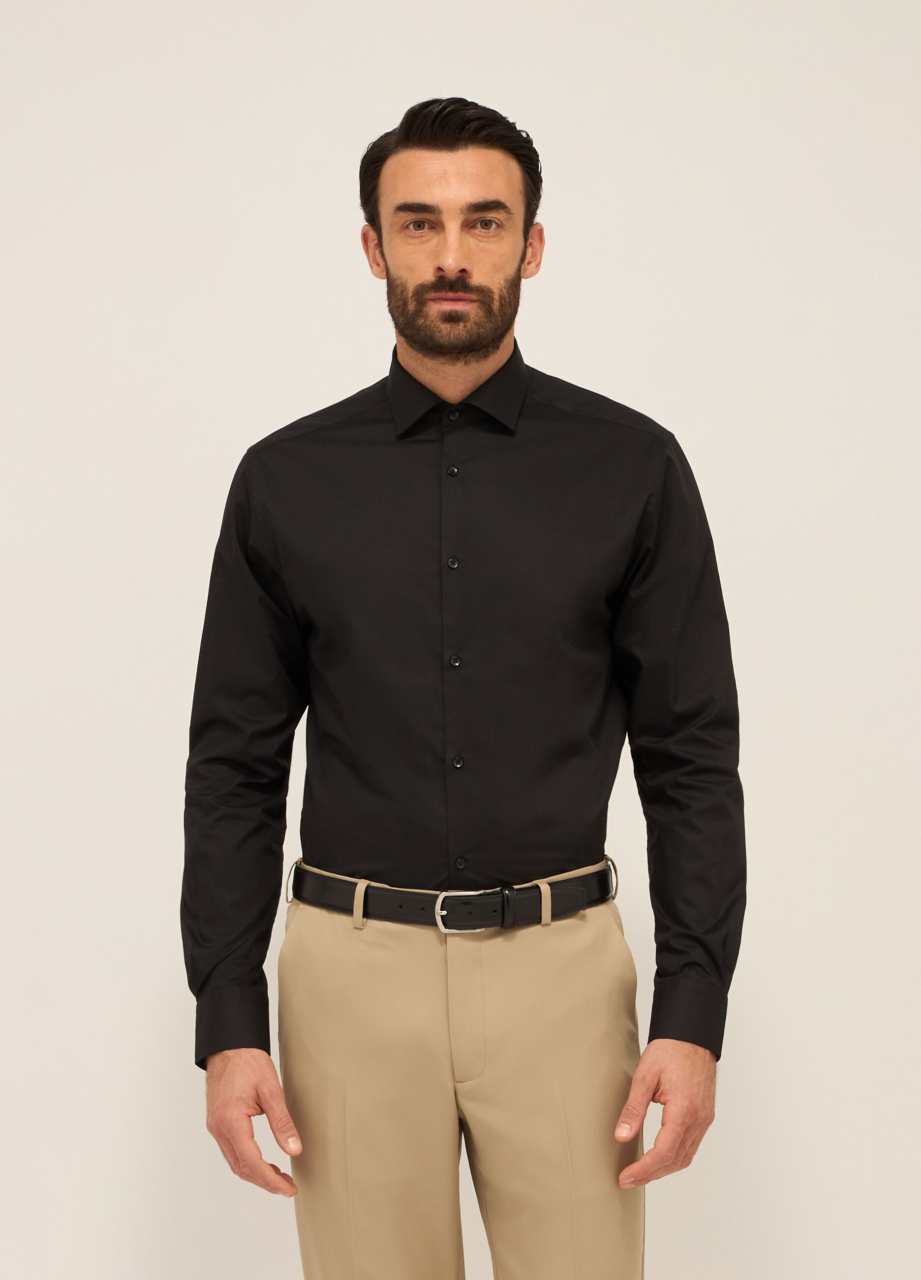Camicia regular fit in misto cotone uomo_0