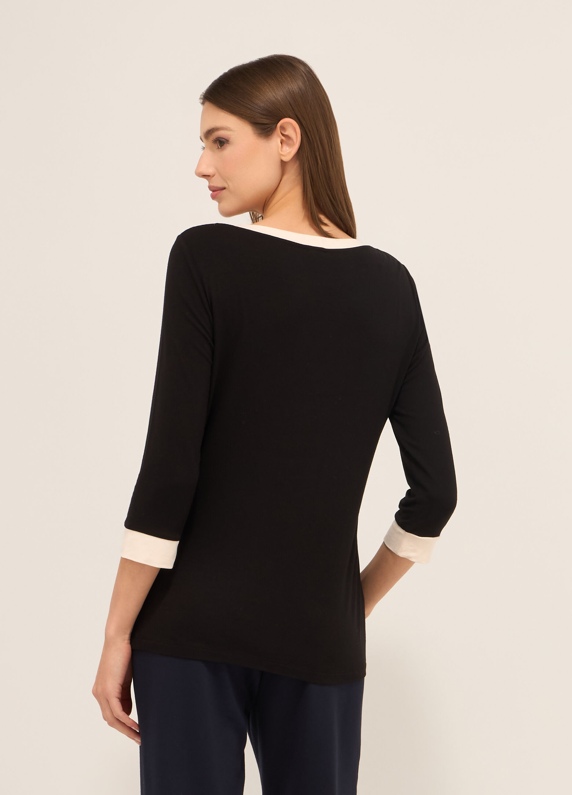 T-shirt in jersey di viscosa stretch donna_1