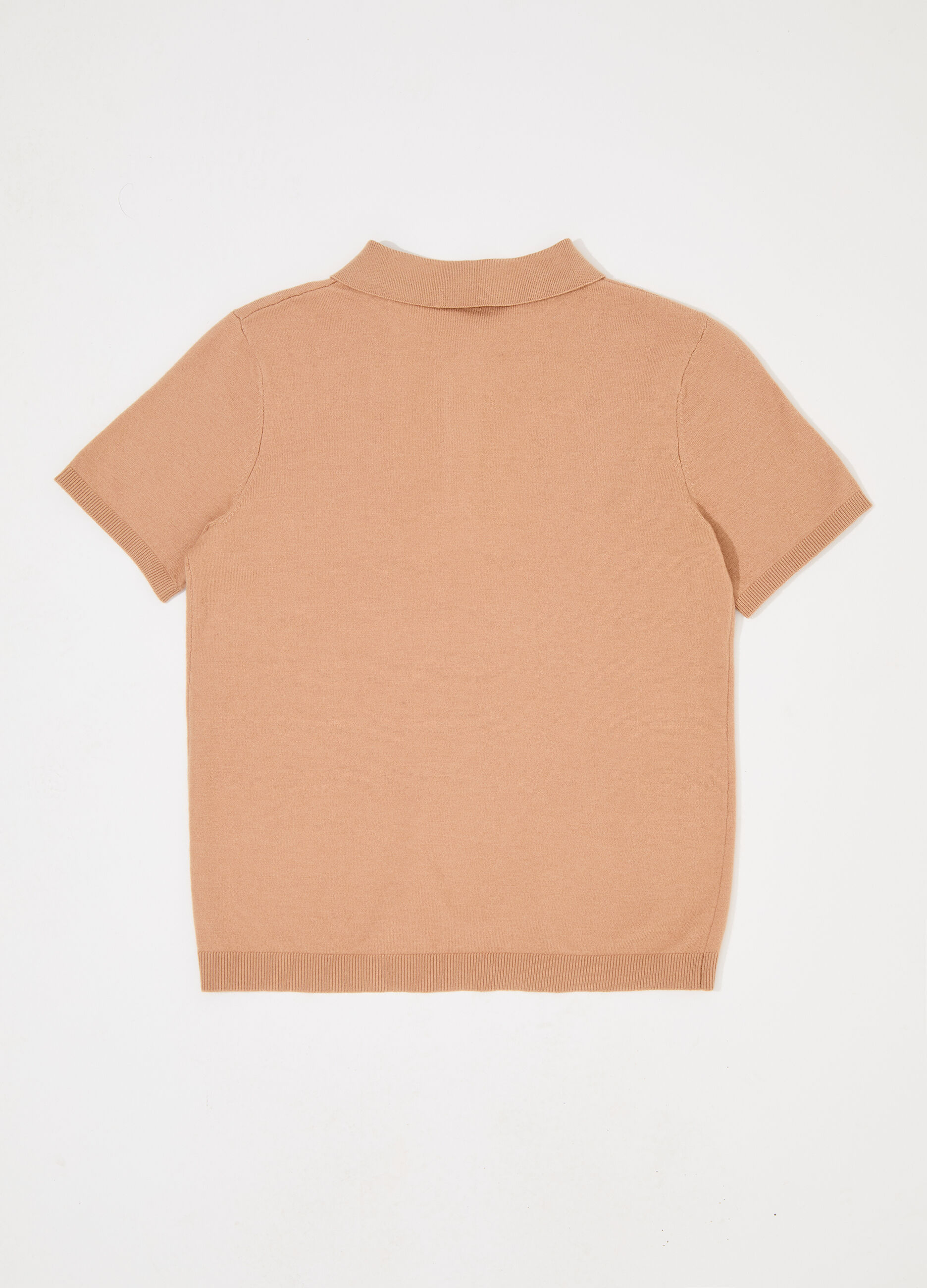 Polo in tricot misto cashmere a maniche corte donna_5