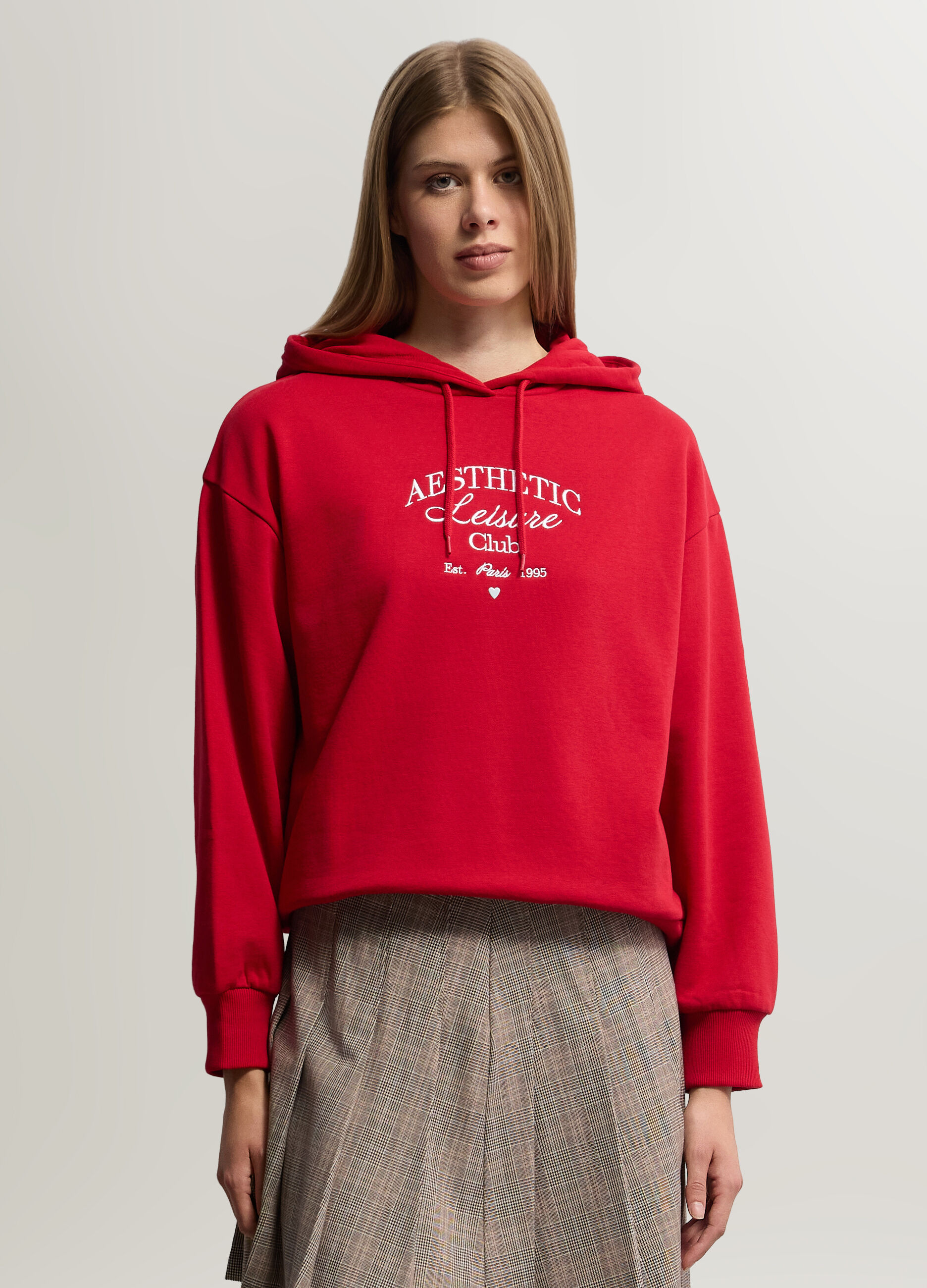 Felpa Fit Over con cappuccio donna_0