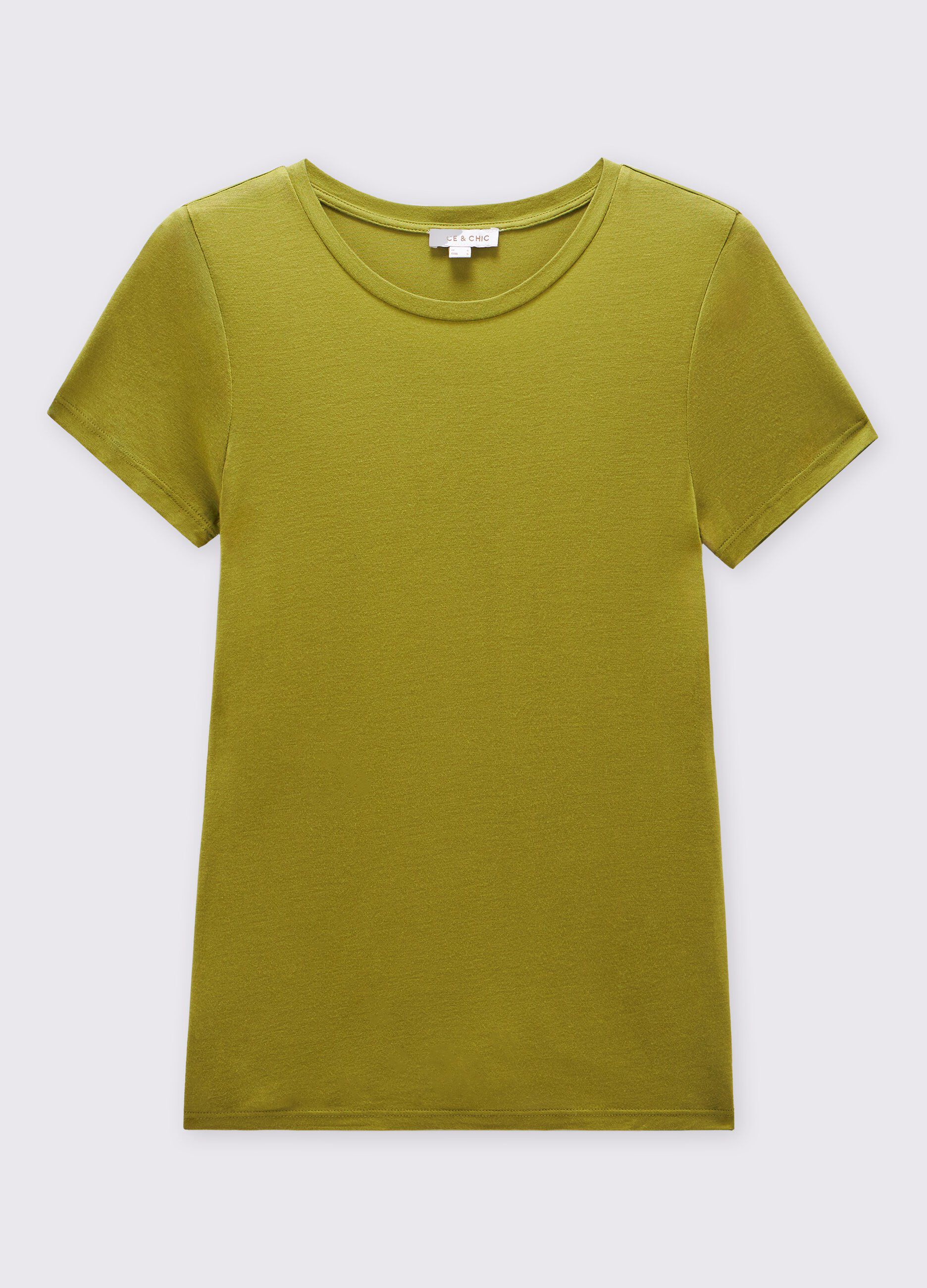 T-shirt girocollo in pura viscosa donna_0