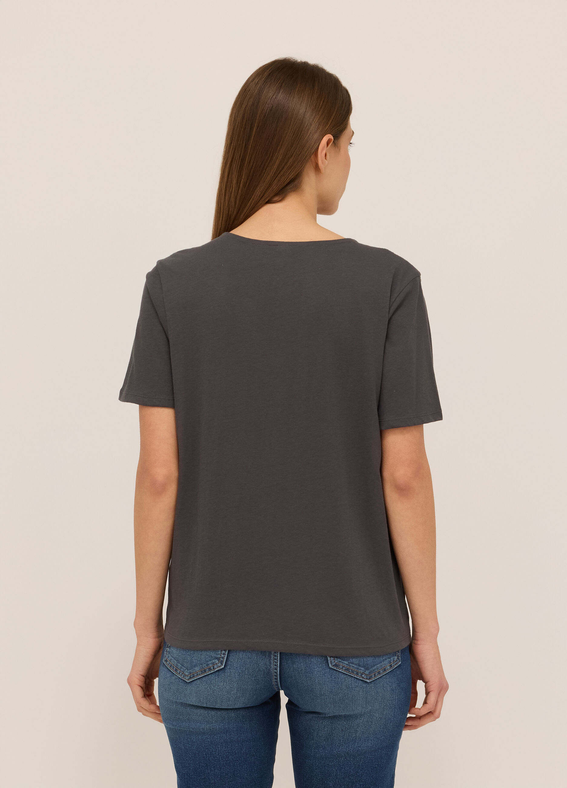 T-shirt in jersey di puro cotone donna_1