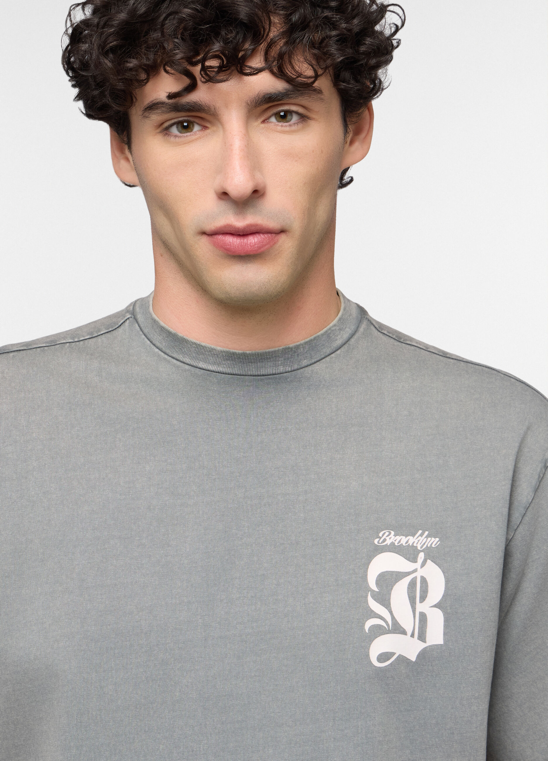 T-shirt girocollo con stampa Brooklyn uomo_2