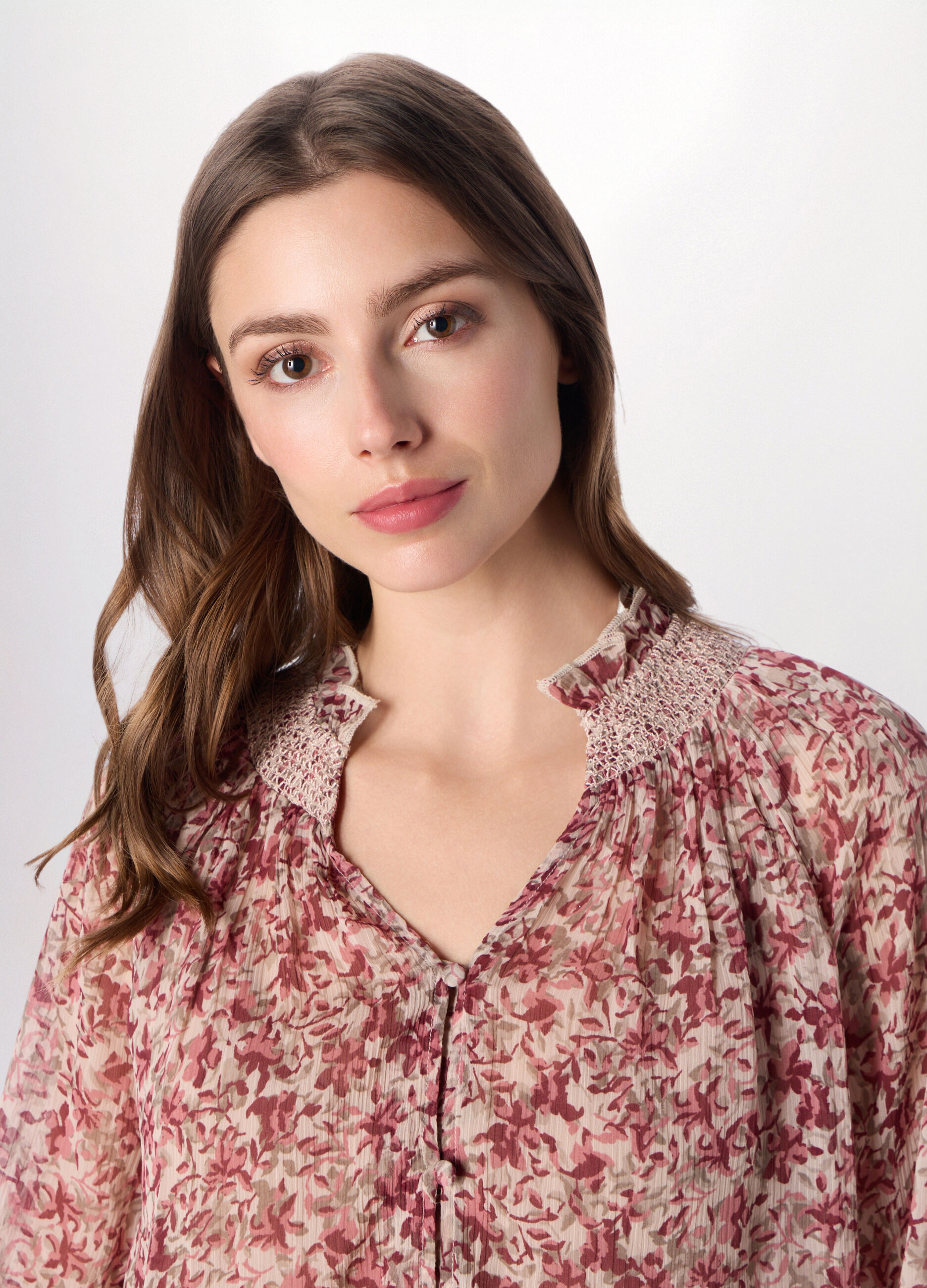 Camicia in chiffon con stampa donna_2