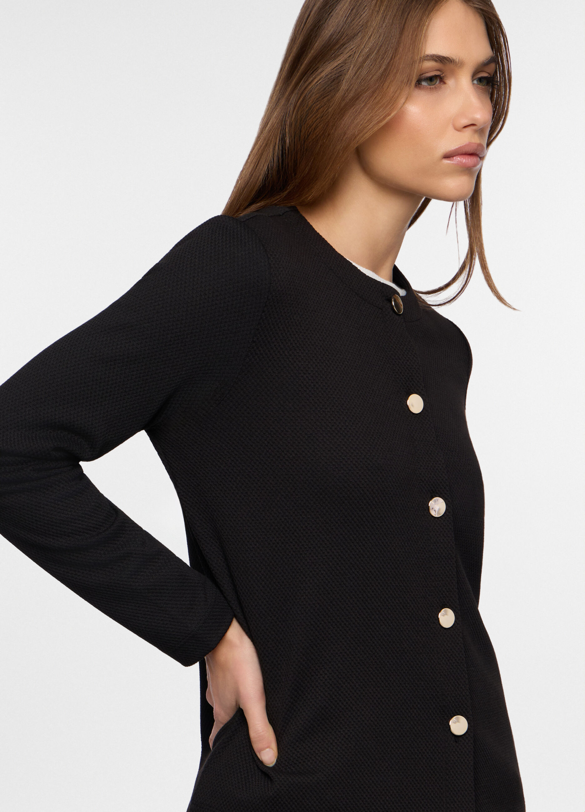 Giacca in maglia stretch donna_2