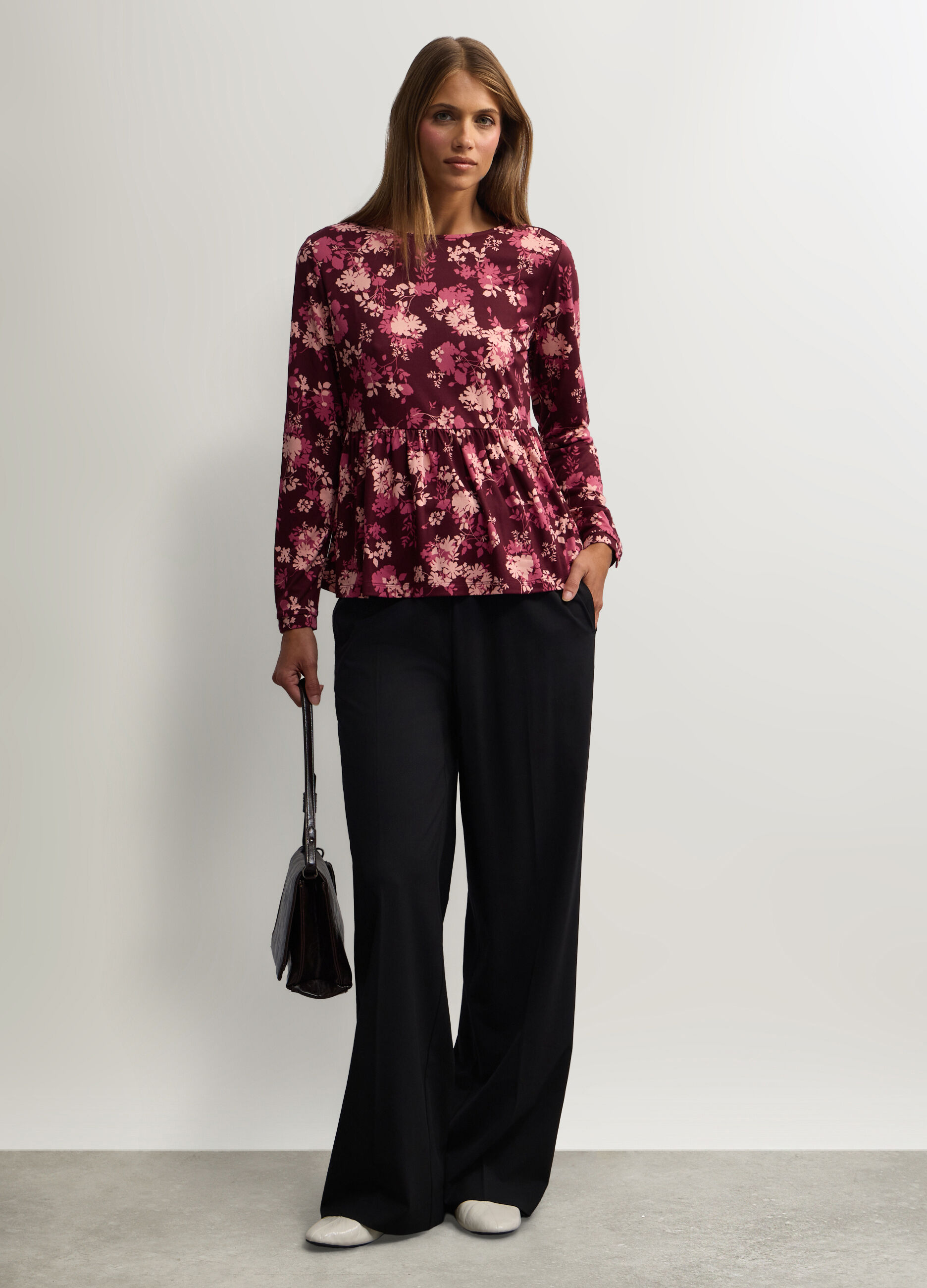 Pantaloni Straight Fit in poli-viscosa donna_0
