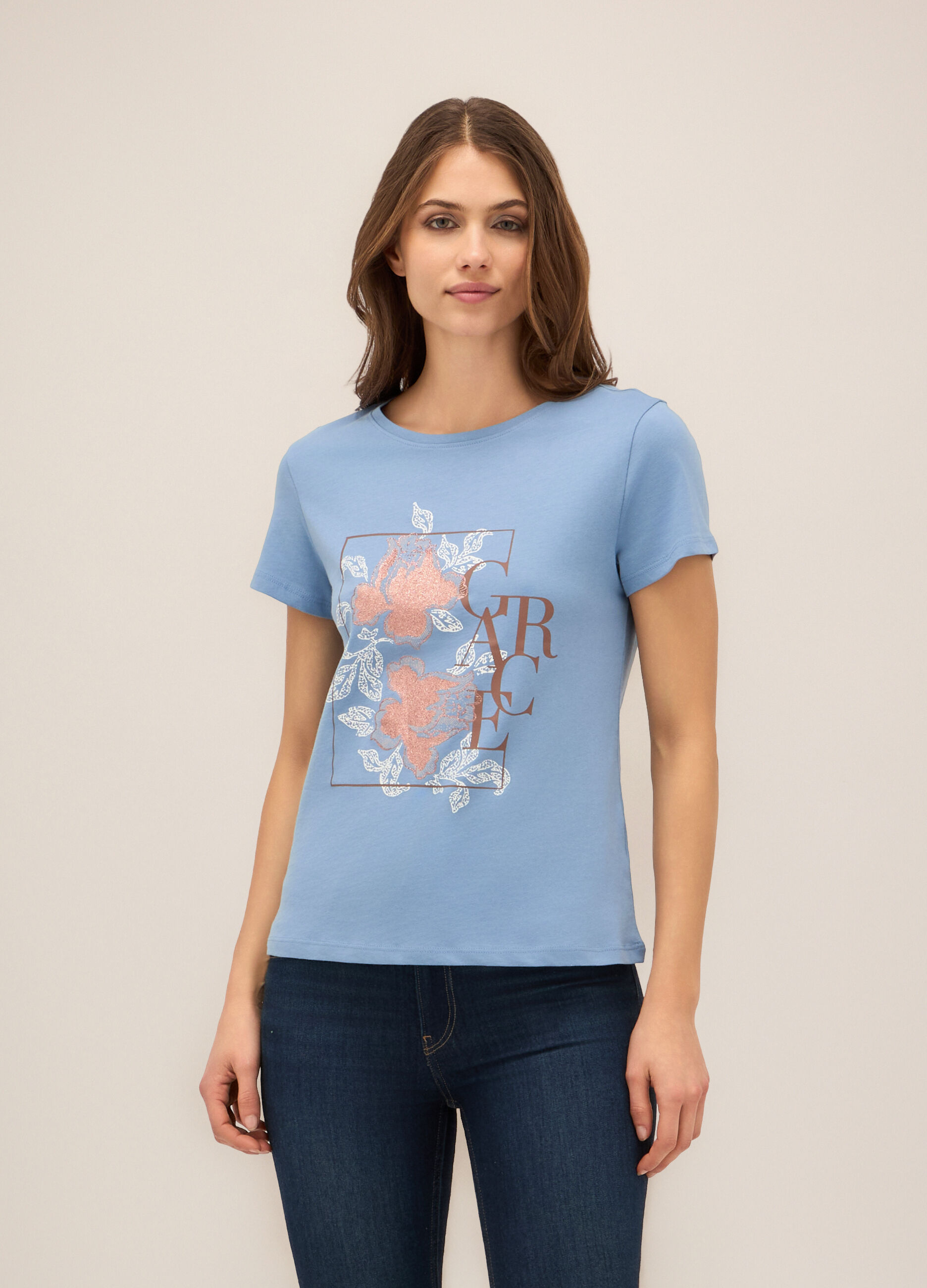 T-shirt in puro cotone donna_0