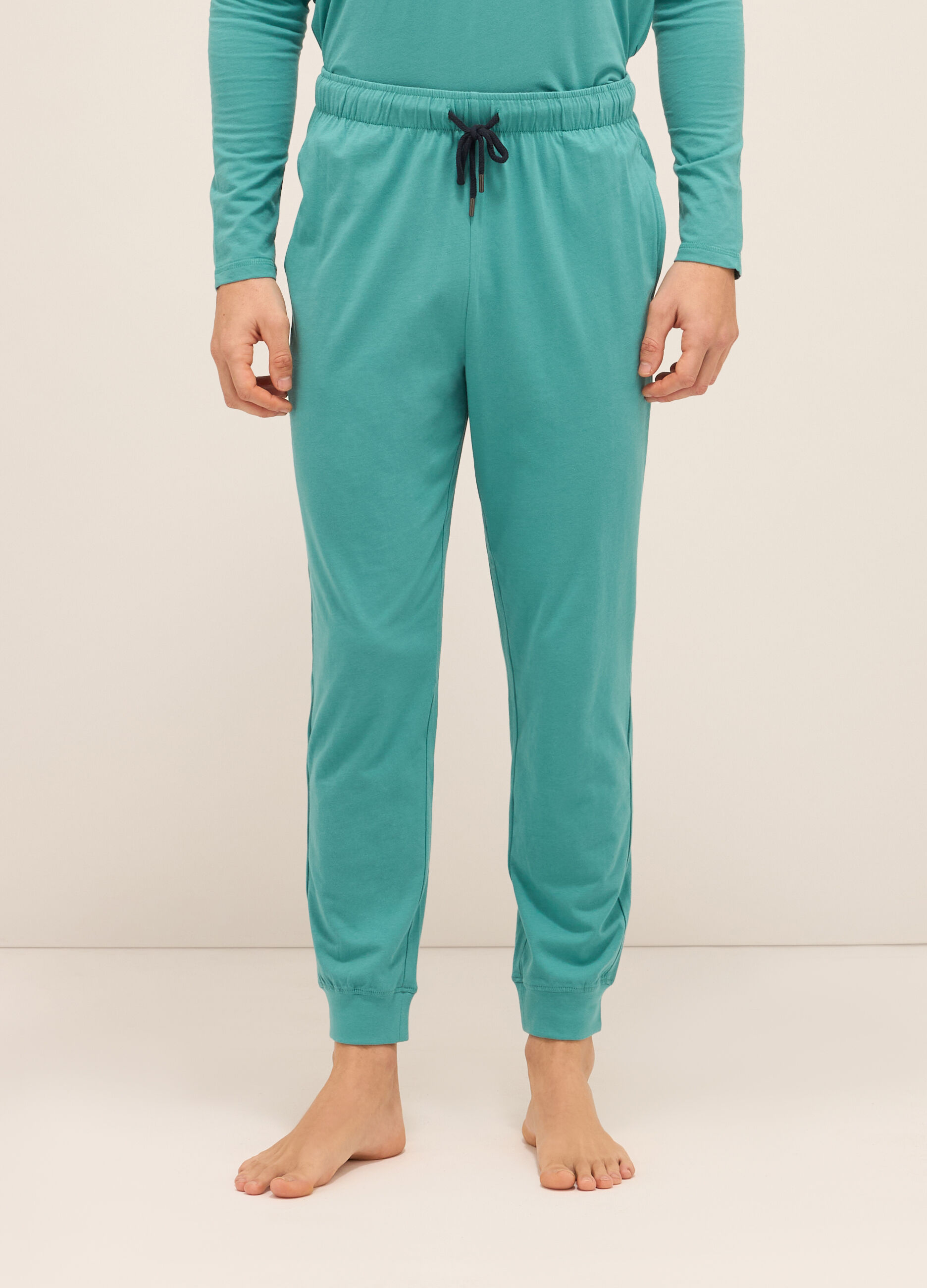 Pantaloni del pigiama in cotone con coulisse uomo_1