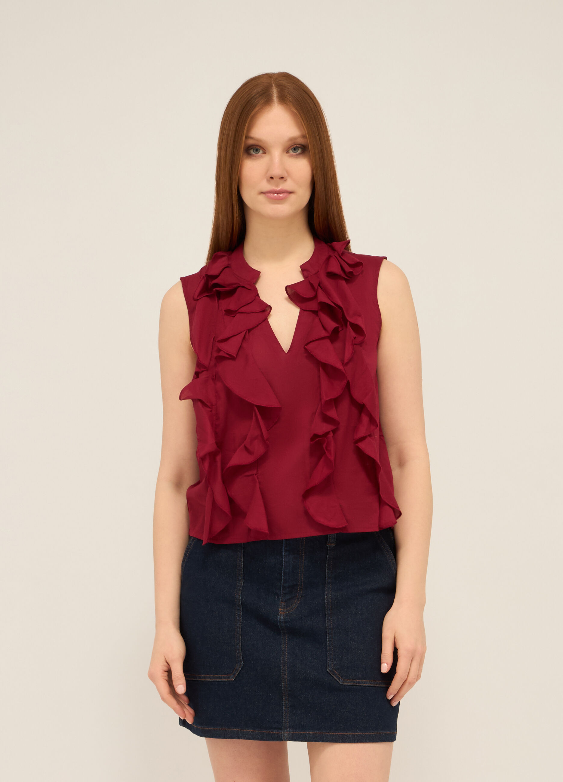 Blusa in puro cotone voile donna_0