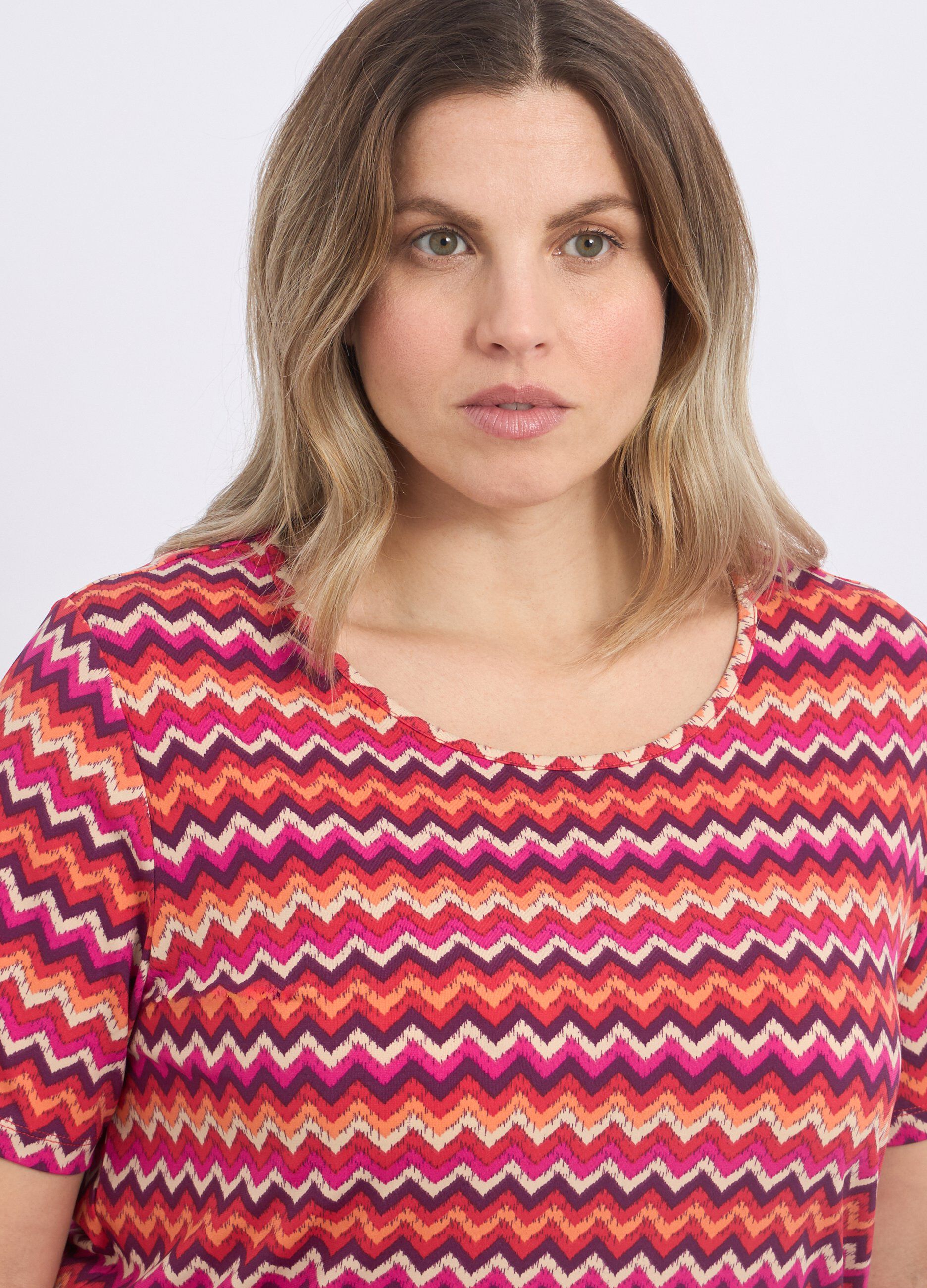 T-shirt stretch con stampa donna_2