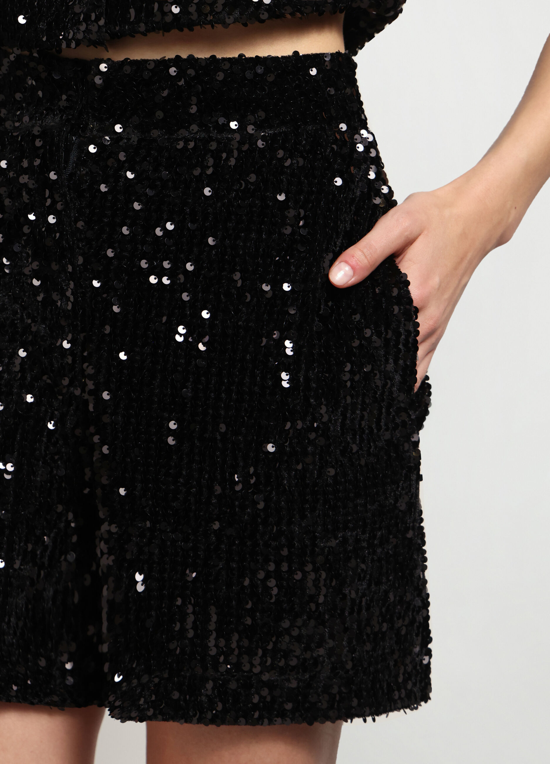 Shorts con paillettes donna_2
