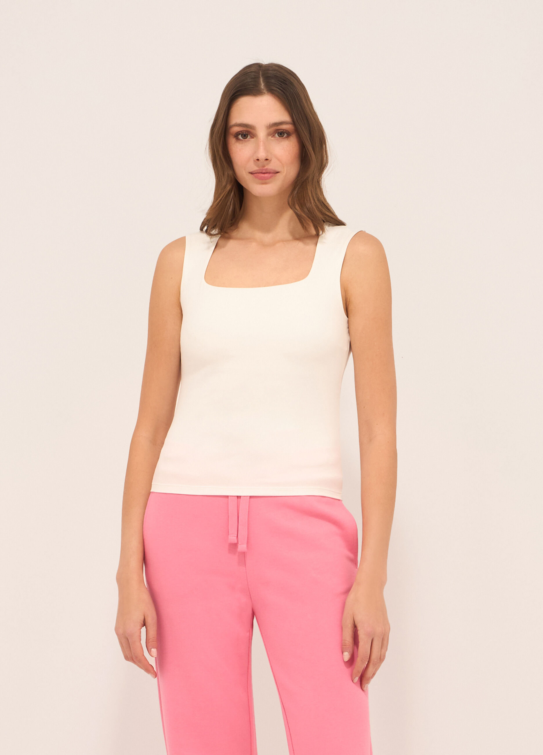 Top in tessuto stretch donna_0
