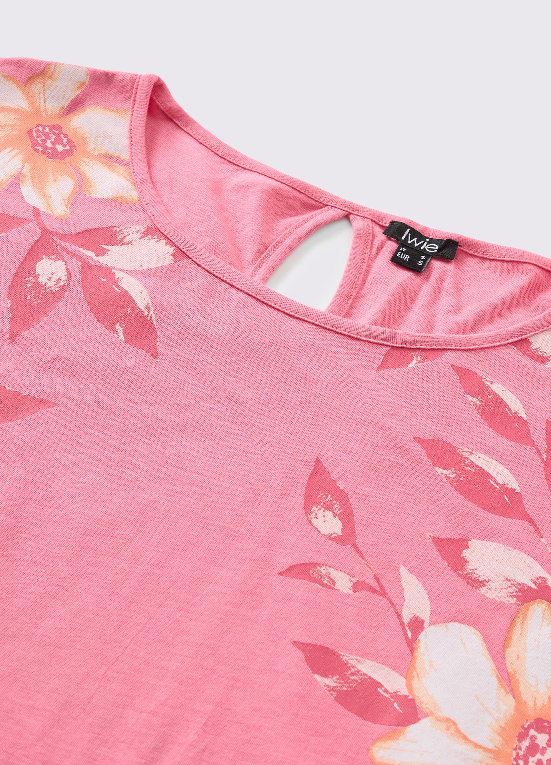 T-shirt in puro cotone con stampa floreale donna_1