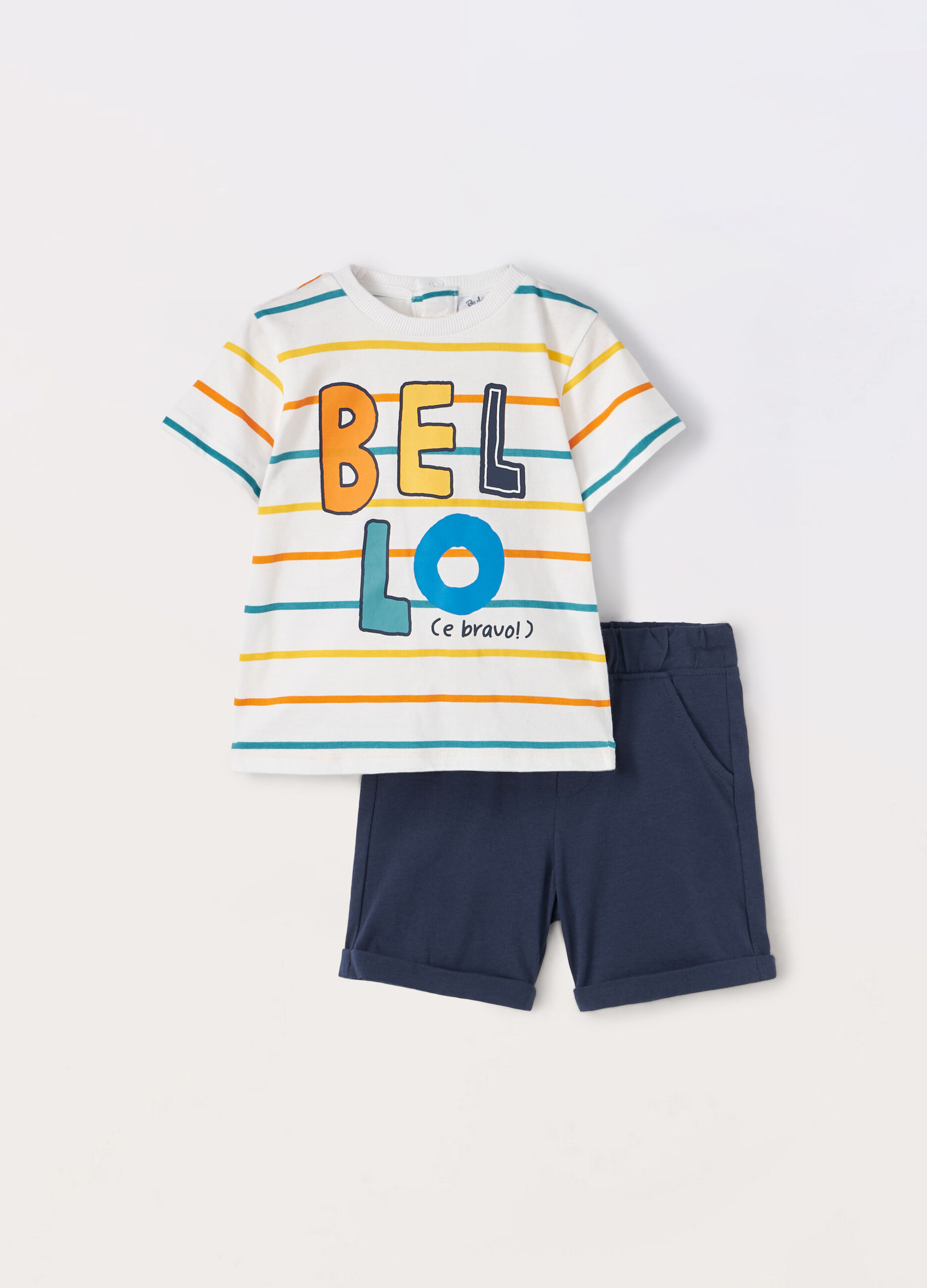 Jogging set in jersey di puro cotone neonato_0