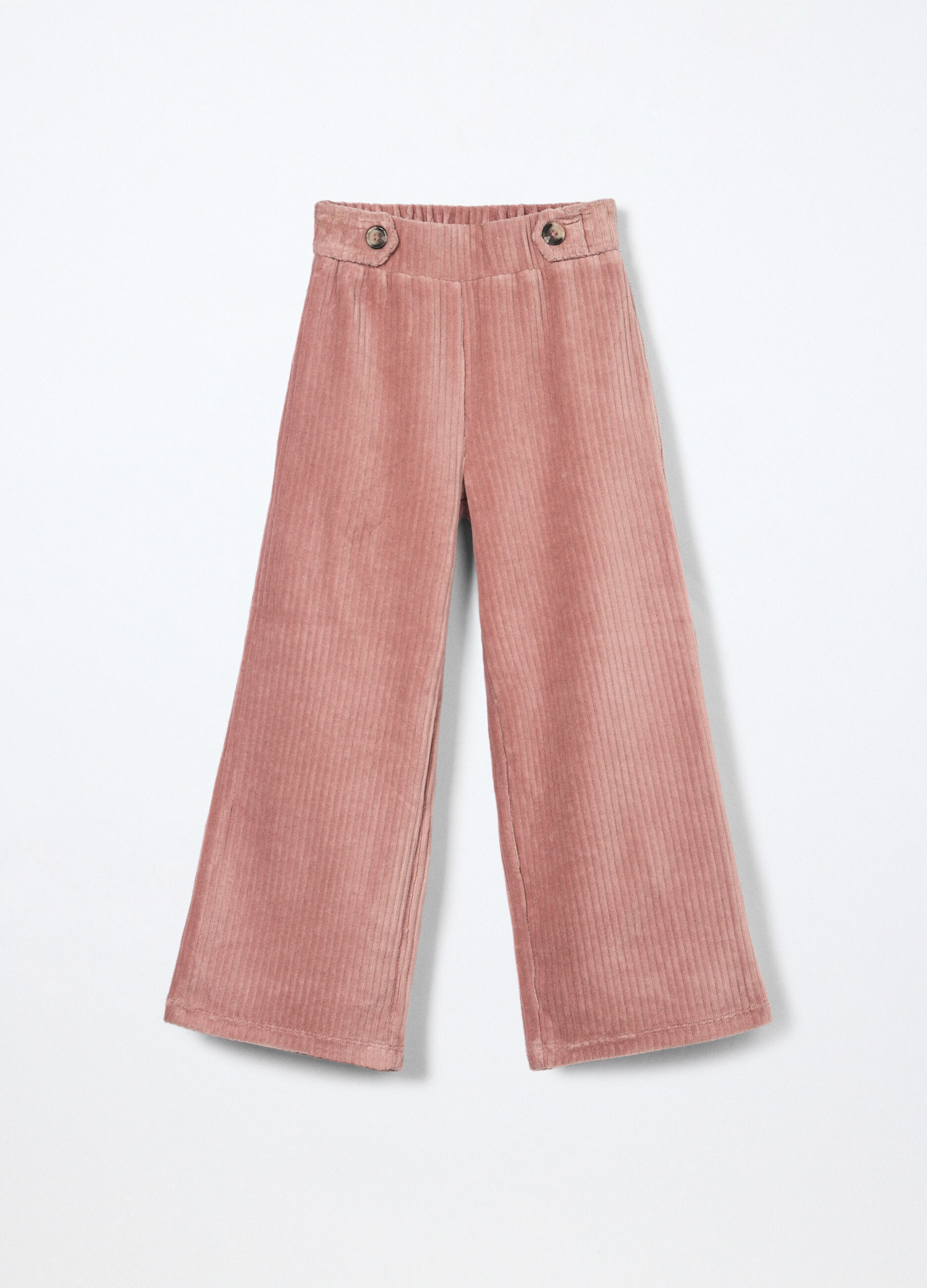 Pantaloni misto cotone velour bambina_0