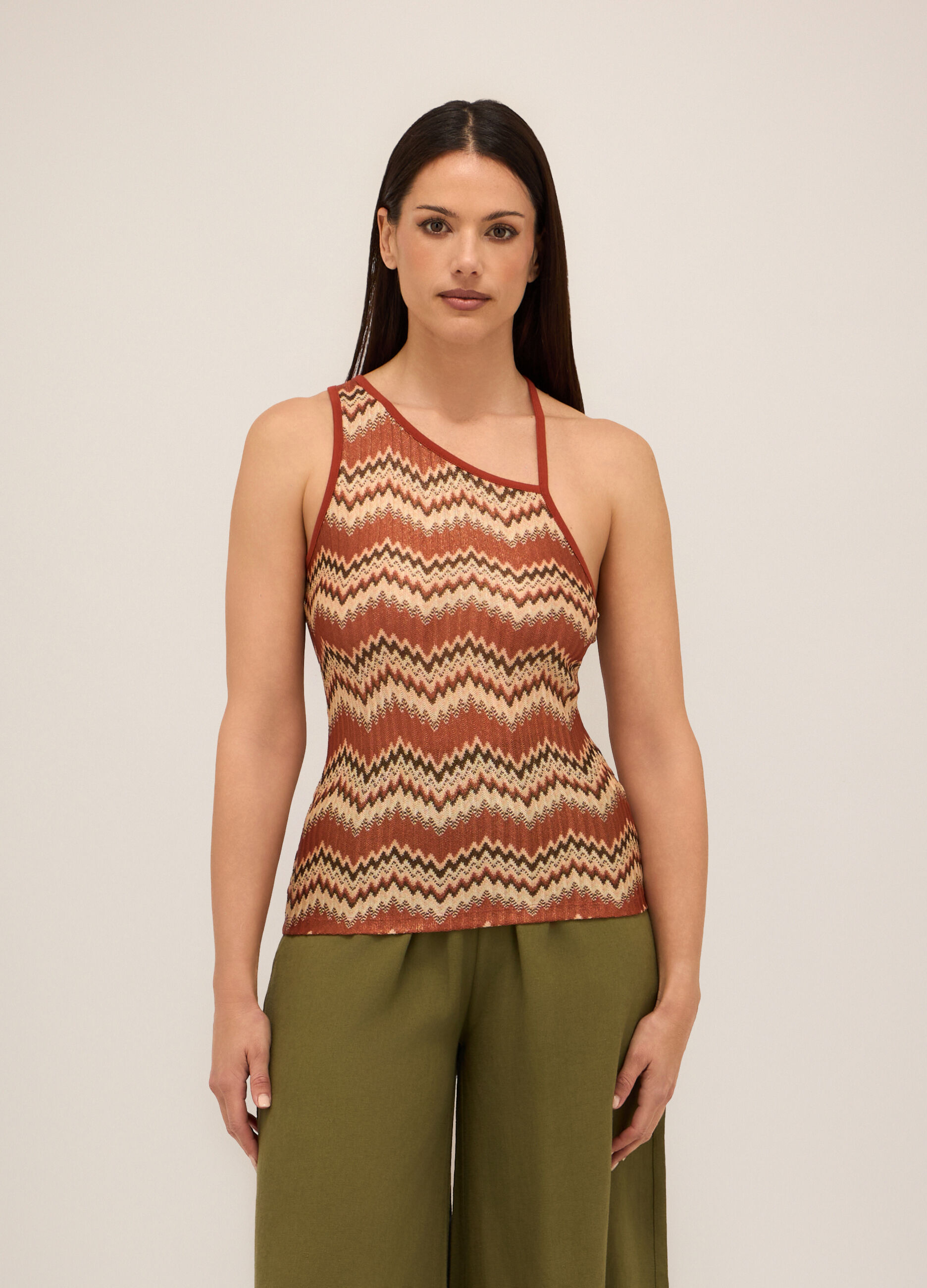 Canotta jacquard donna
