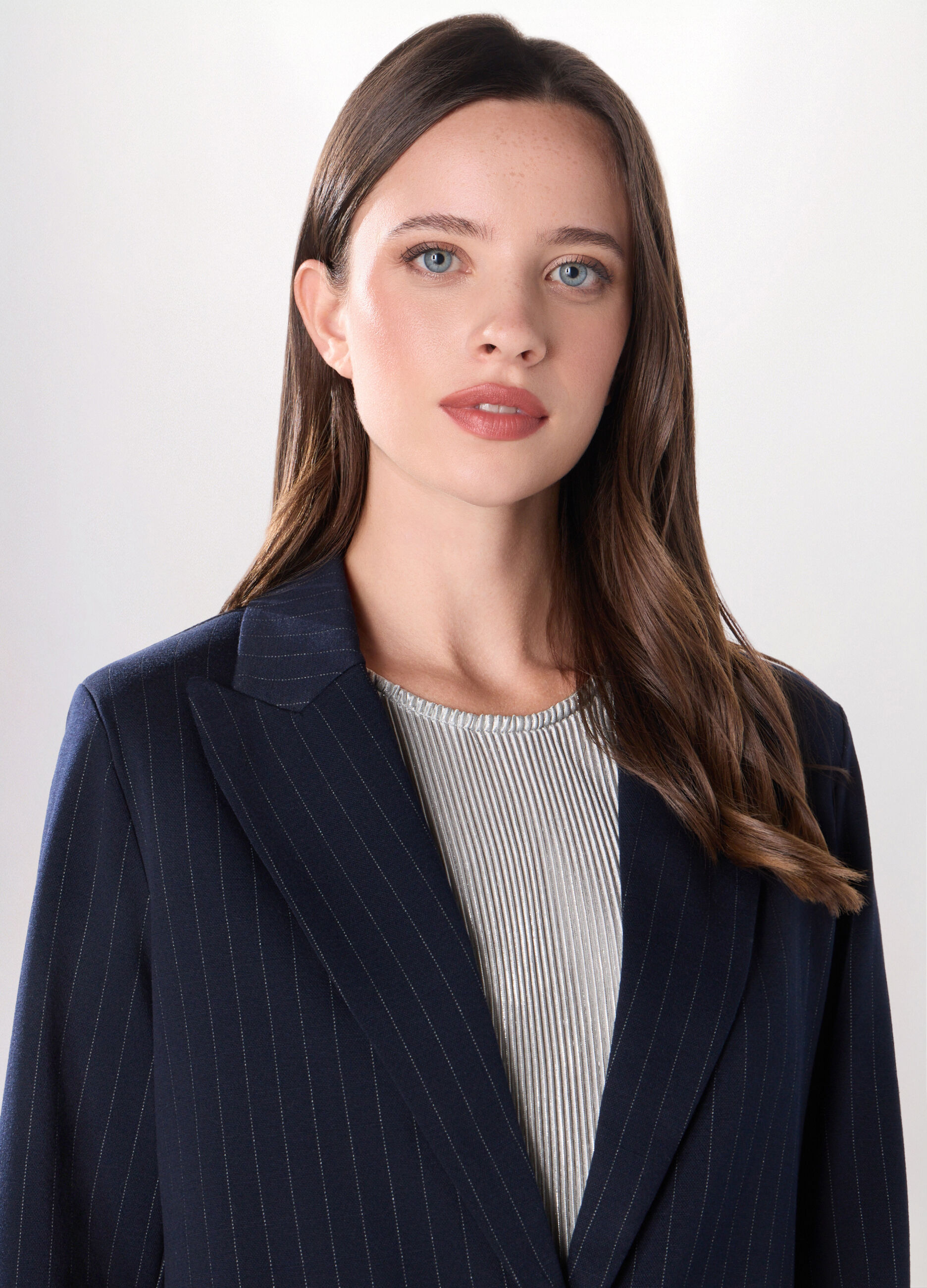 Blazer gessato misto viscosa donna_2