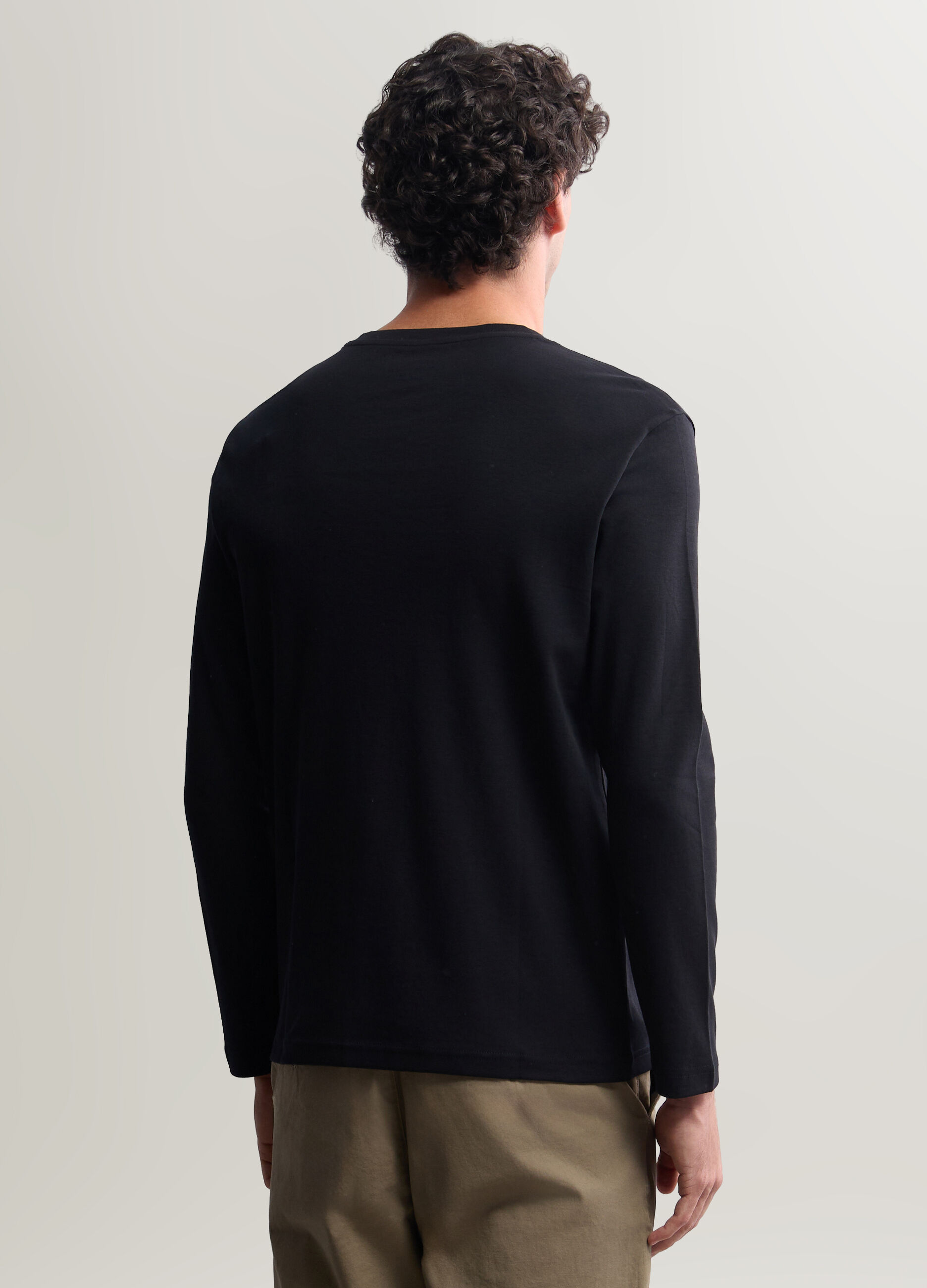Maglia girocollo in interlock di cotone uomo_1