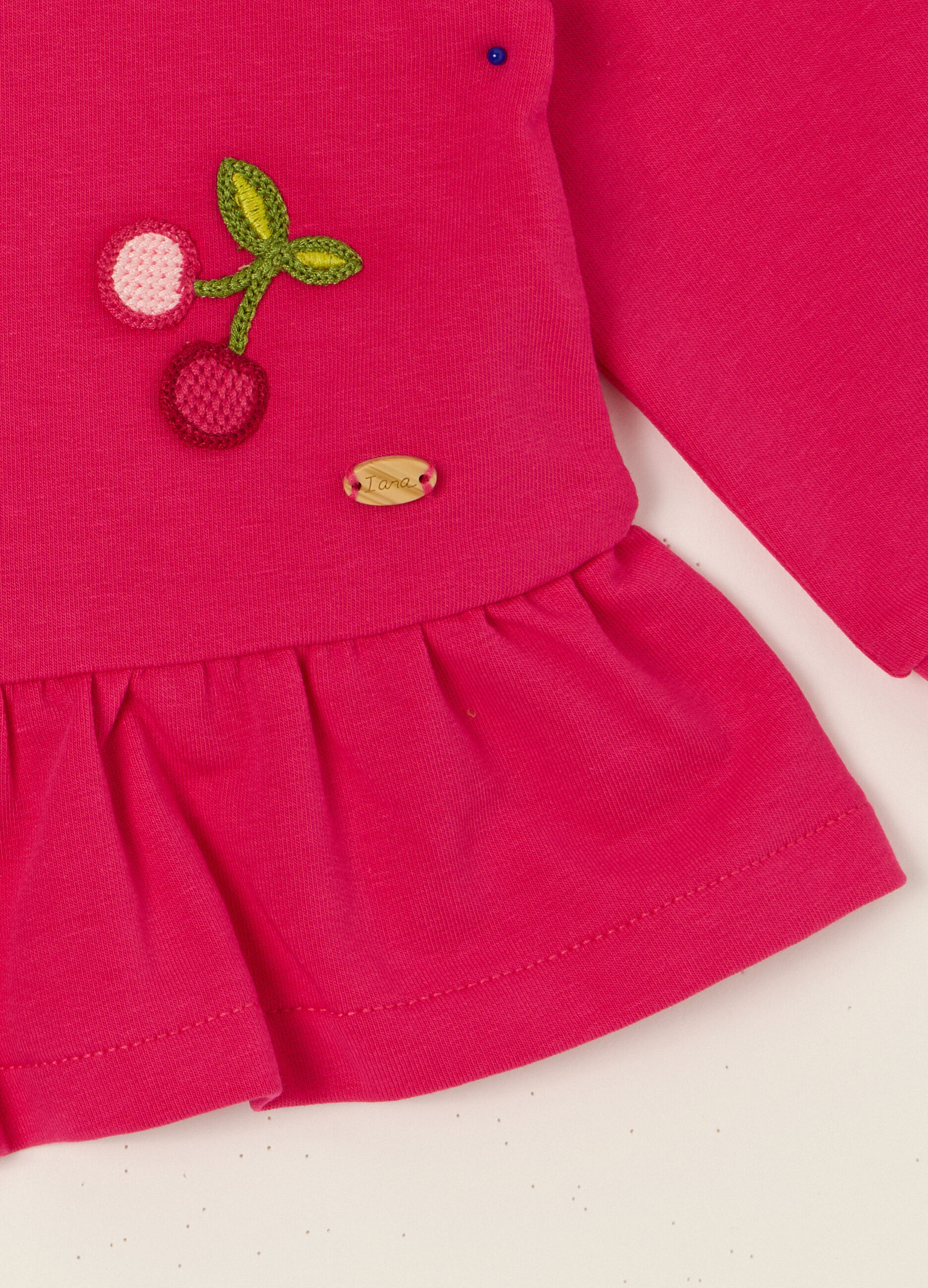 Felpa rosa con zip completa in cotone organico_2