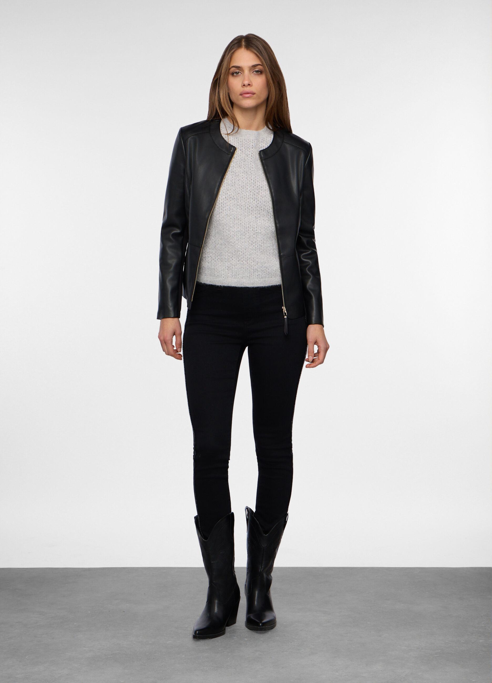 Giacca in eco pelle donna_0