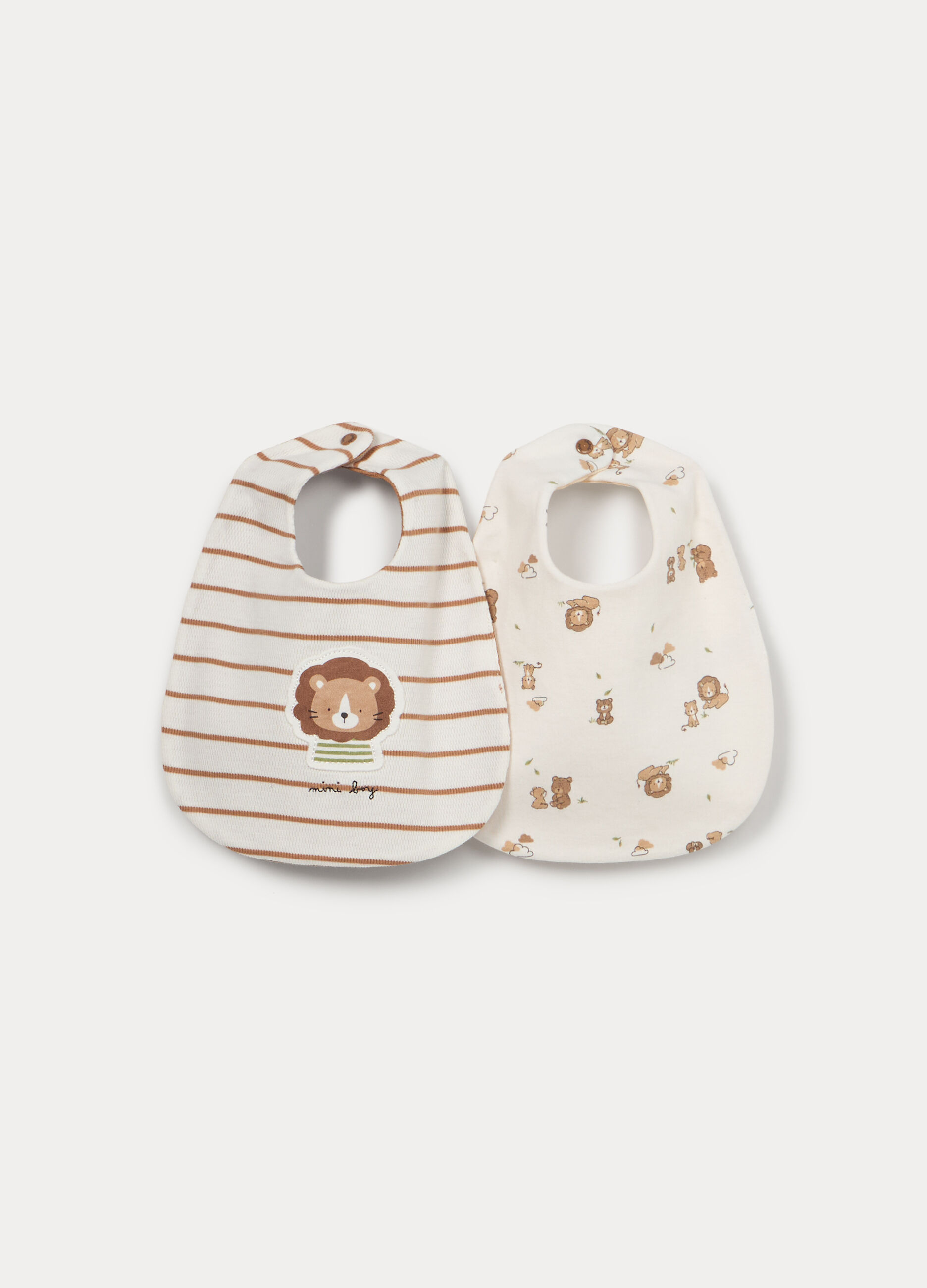 Pack 2 bavaglini in interlock di puro cotone neonato_0