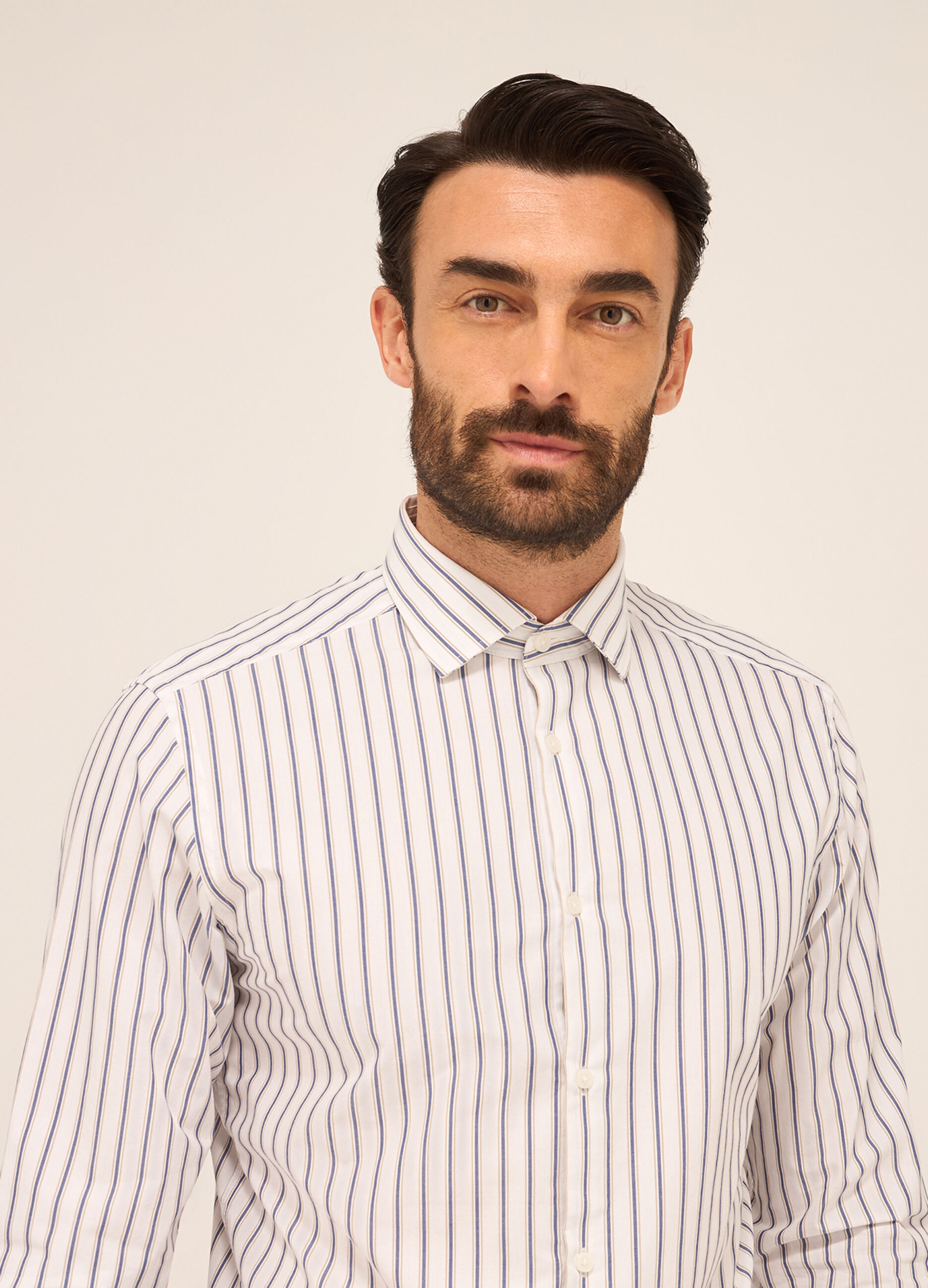 Camicia regular fit in puro cotone a righe uomo_2