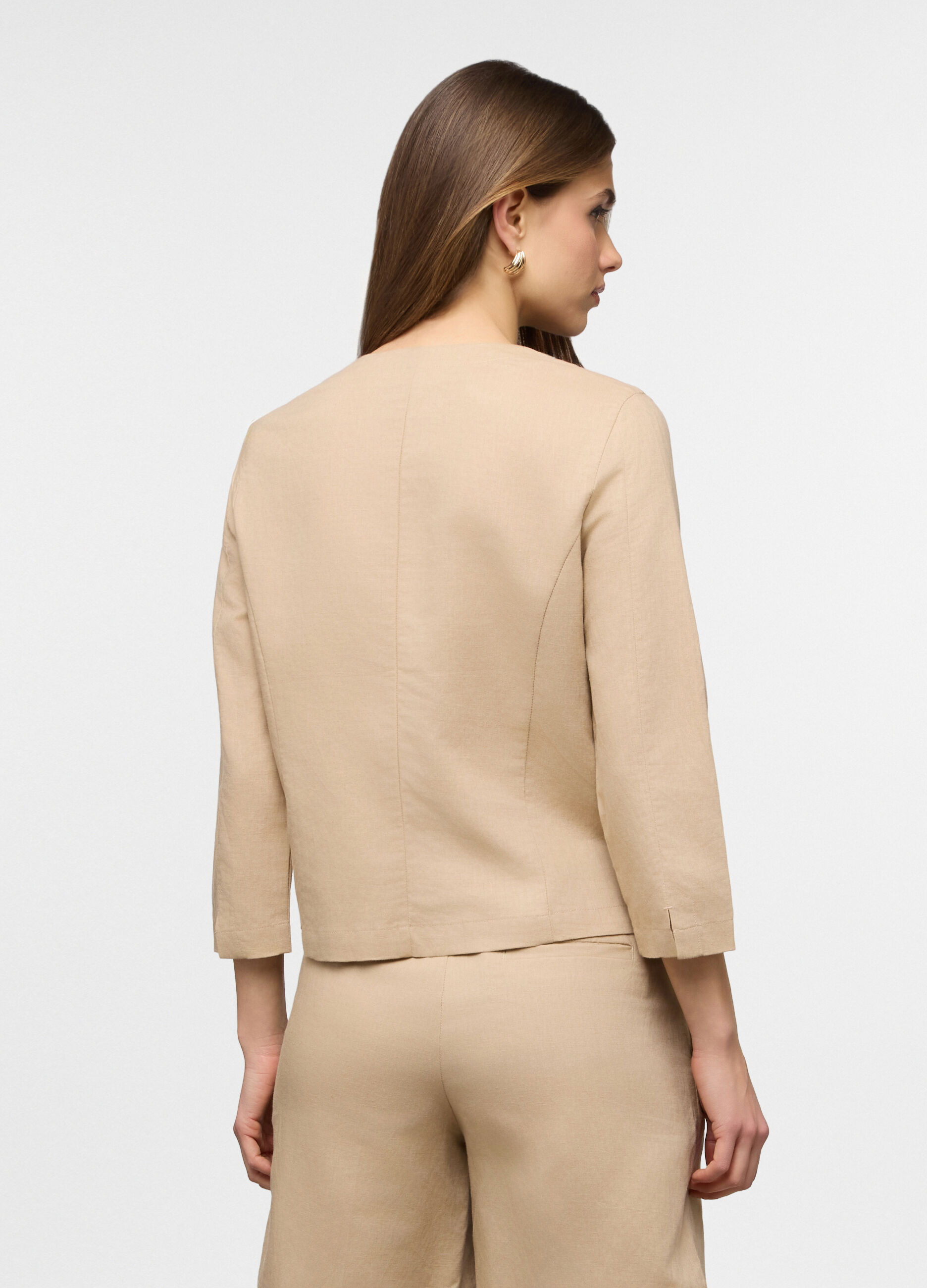 Giacca misto lino donna _1