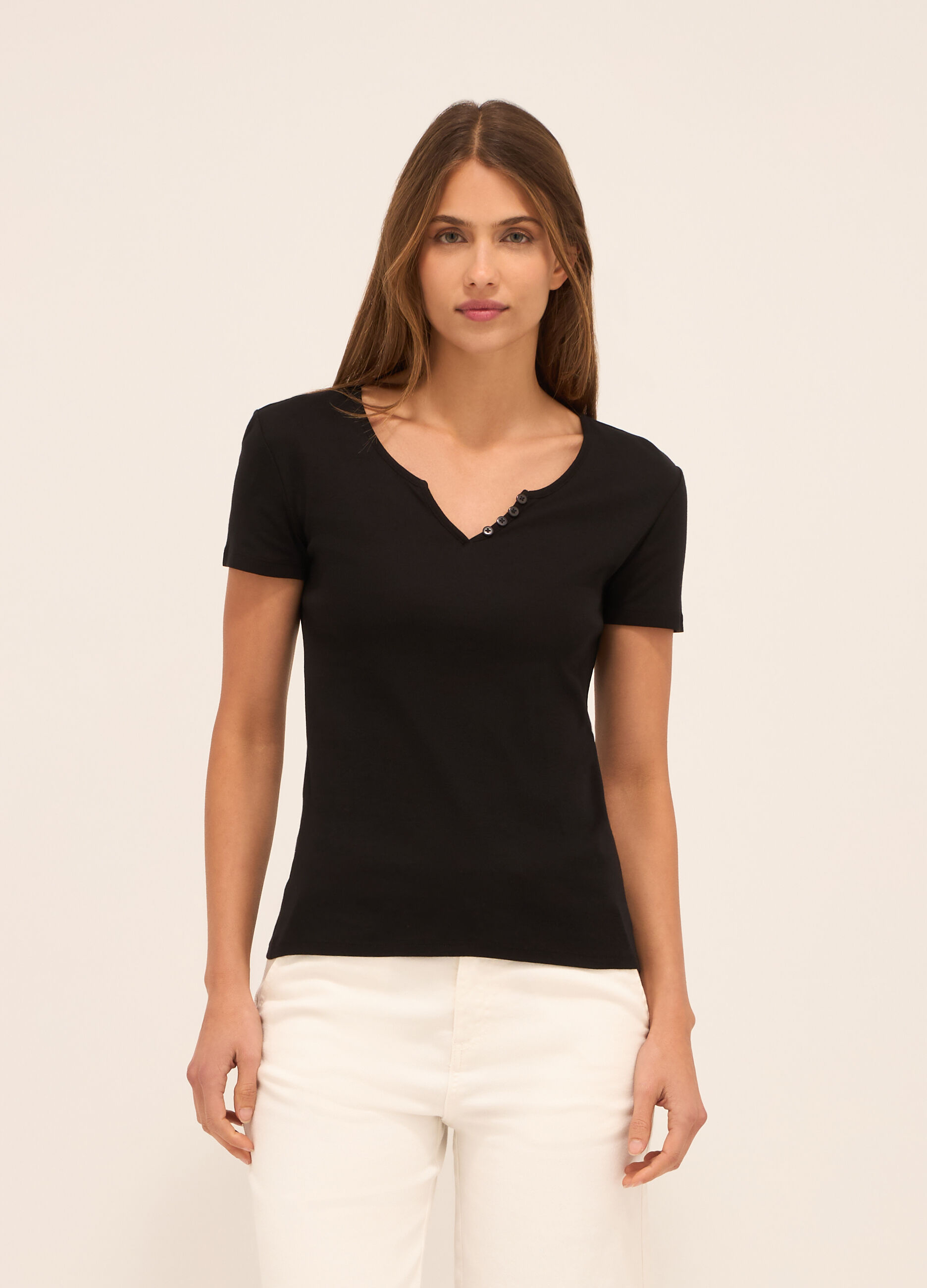 T-shirt in puro cotone donna_0