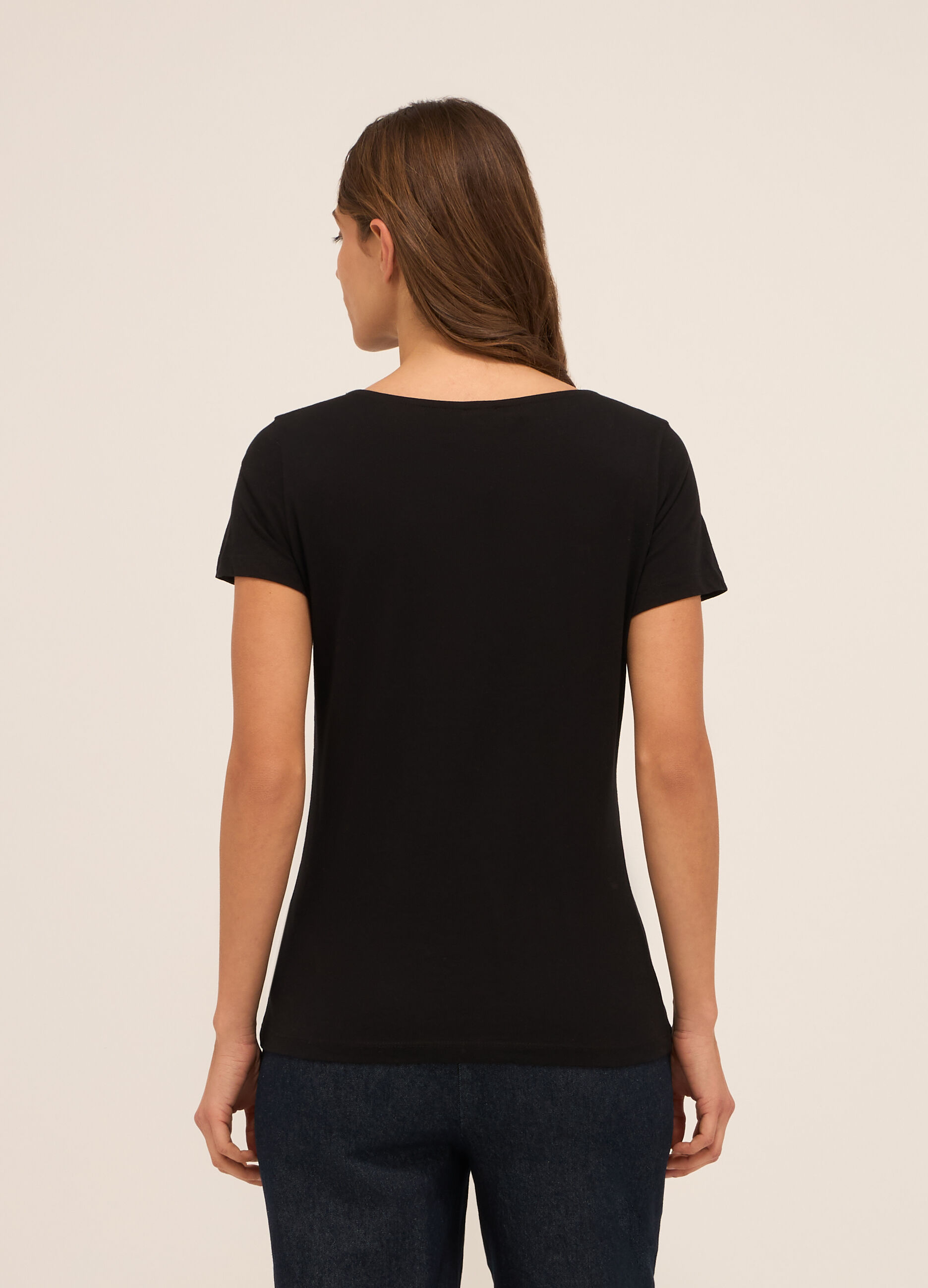 T-shirt in jersey di puro cotone donna_1