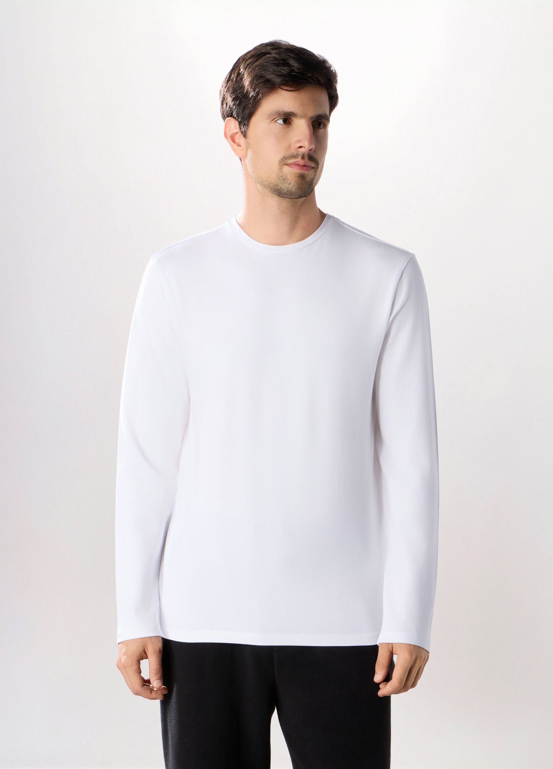 T-shirt sportiva girocollo a maniche lunghe uomo_0