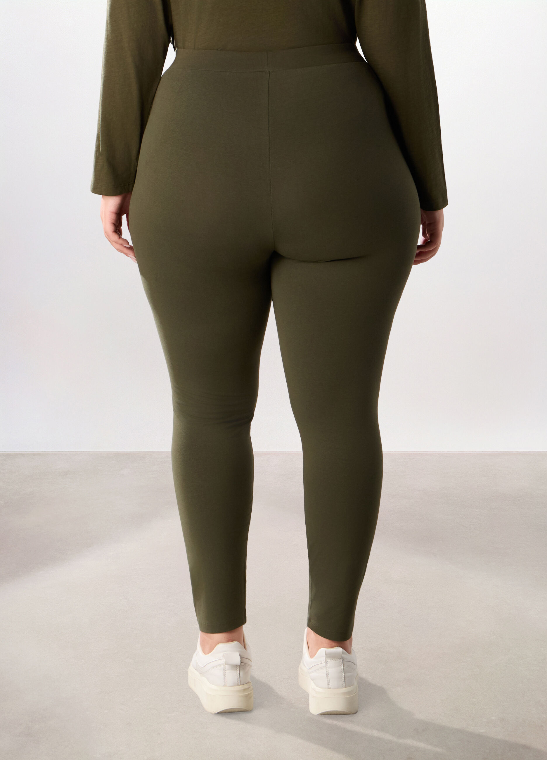 Leggings in jersey di cotone stretch donna curvy_1
