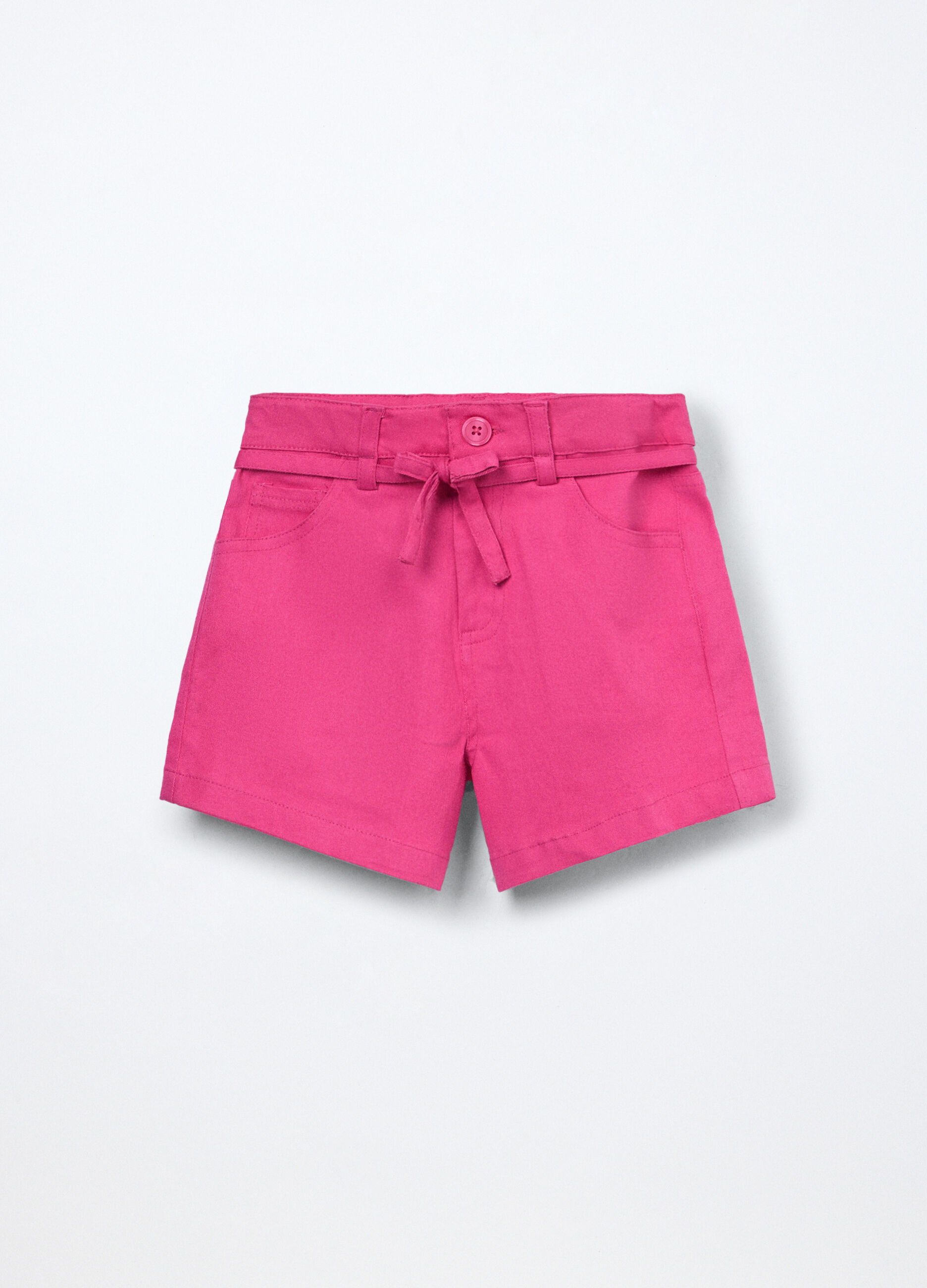 Shorts in twill di cotone stretch bambina_0