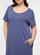 Abito corto girocollo in jersey di puro cotone donna curvy_2