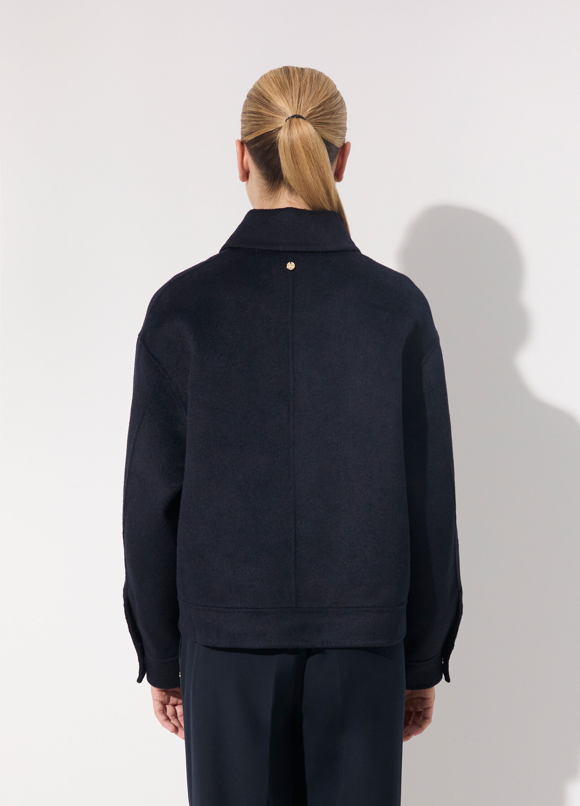 Cappotto corto shacket in misto lana donna_2