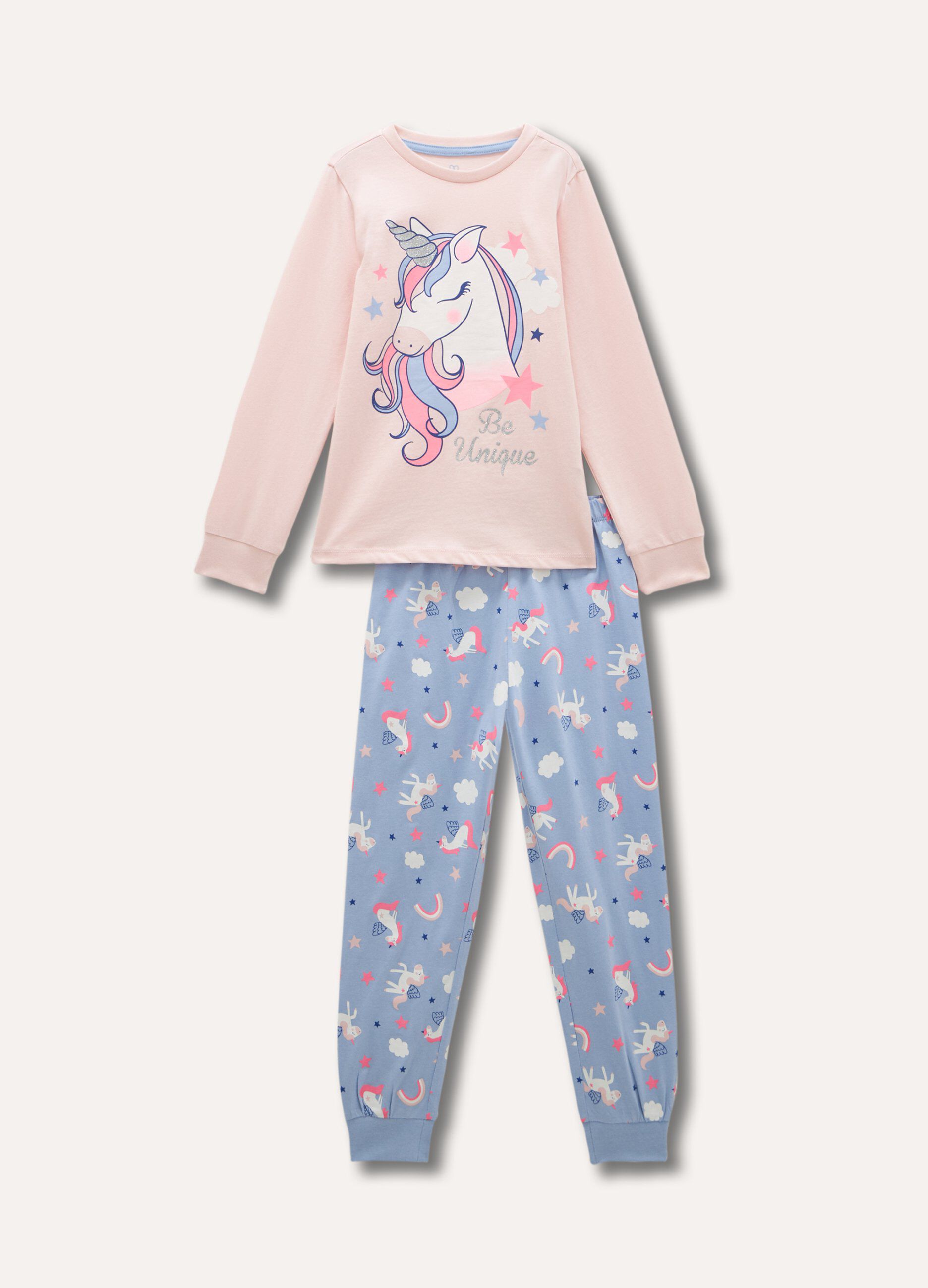 Pigiama lungo in puro cotone bambina_0