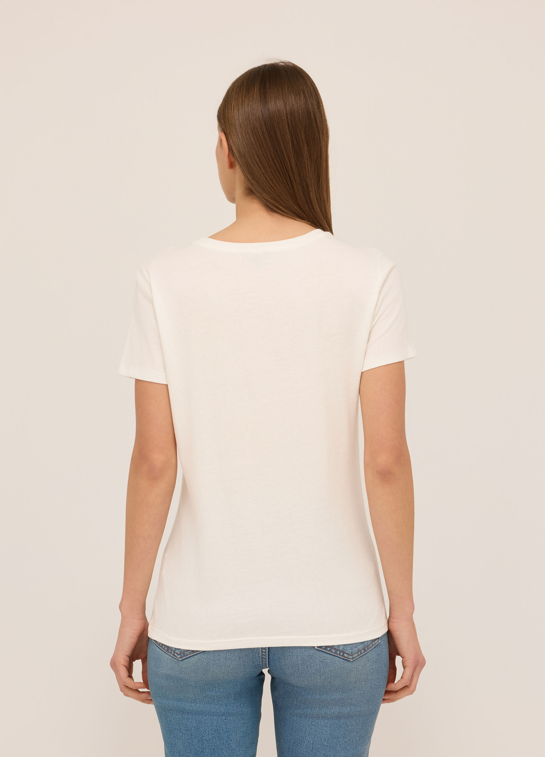 T-shirt in jersey di puro cotone donna_1