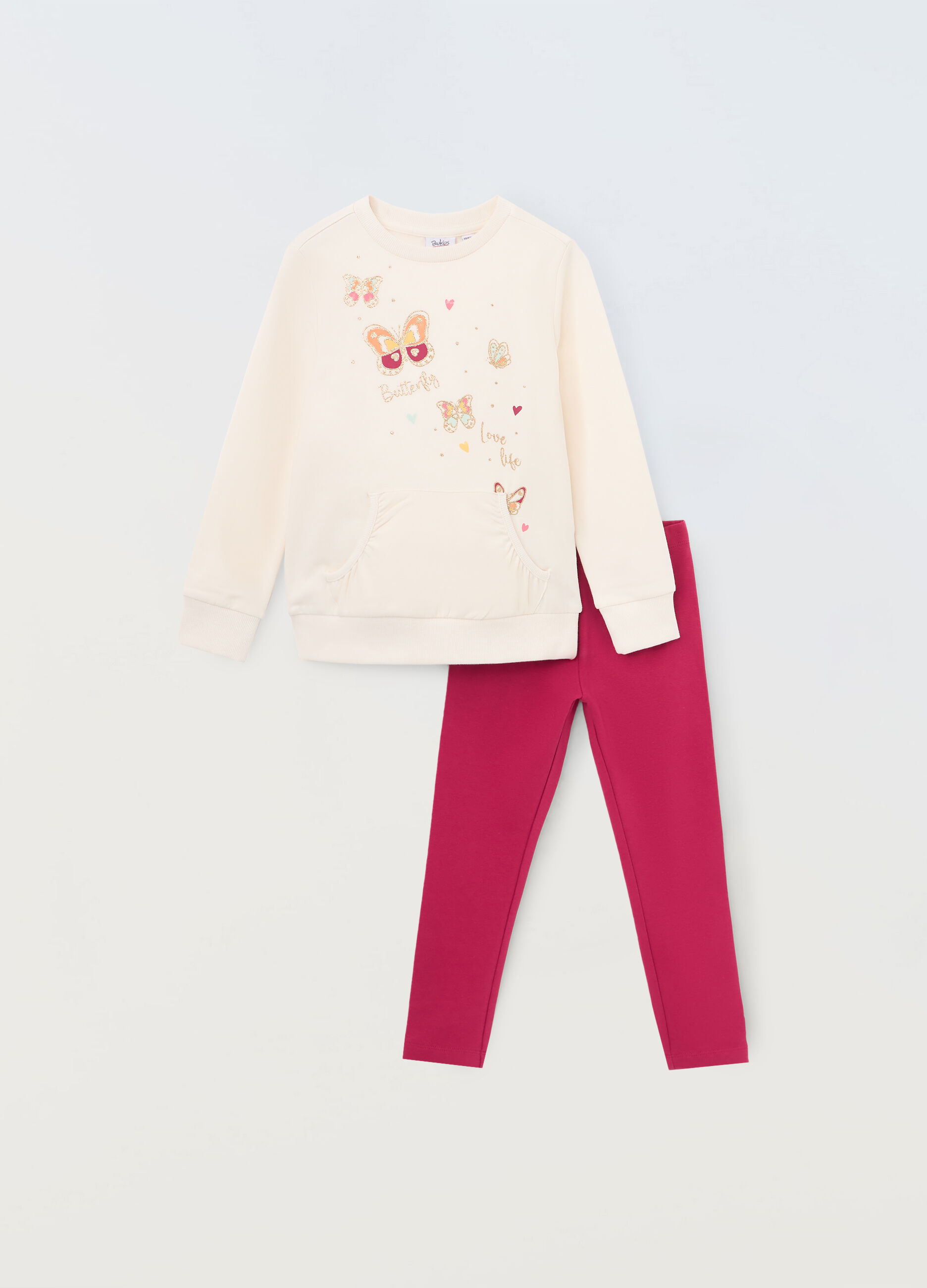 Jogging set in cotone stretch bambina_0
