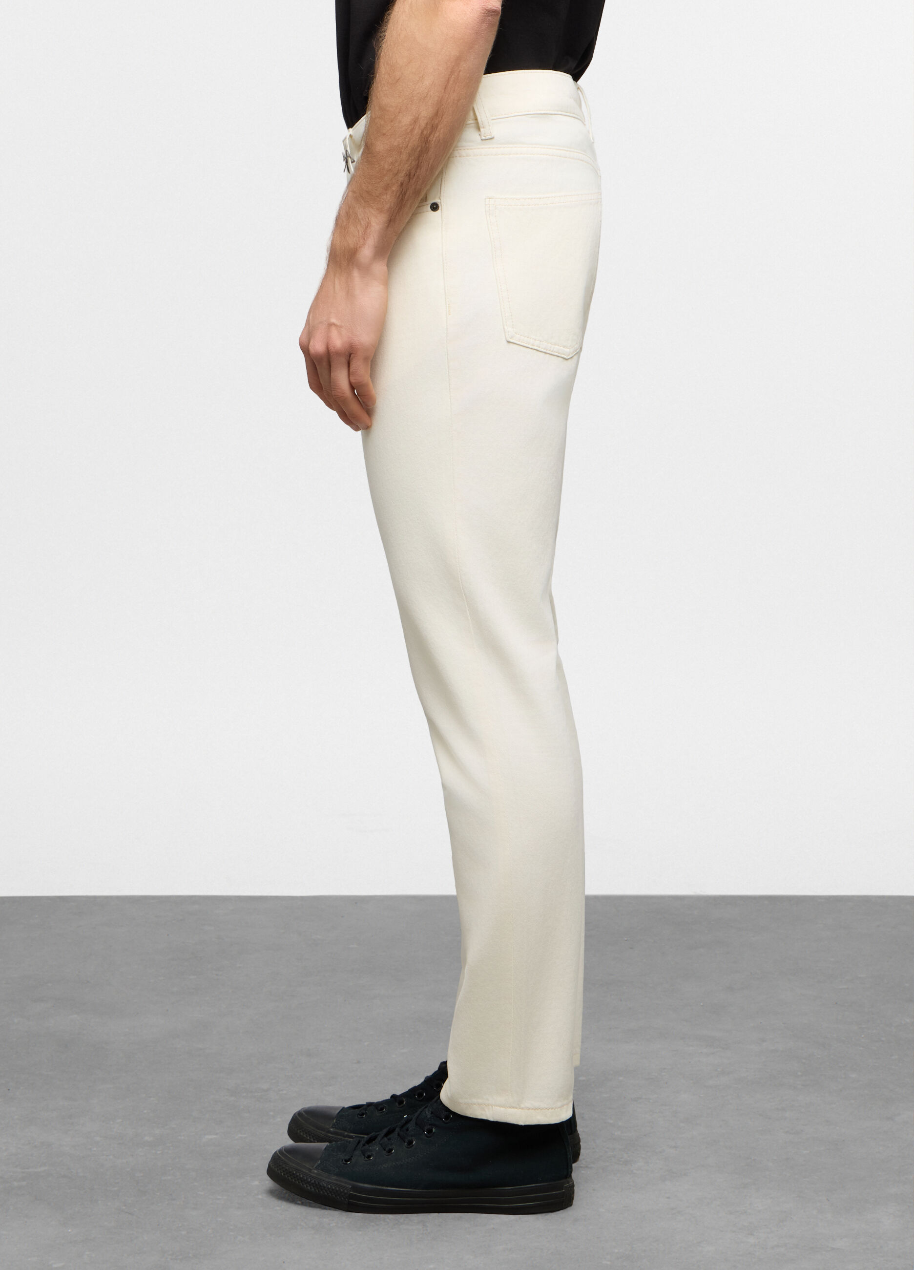 Jeans slim fit in denim di cotone uomo_1