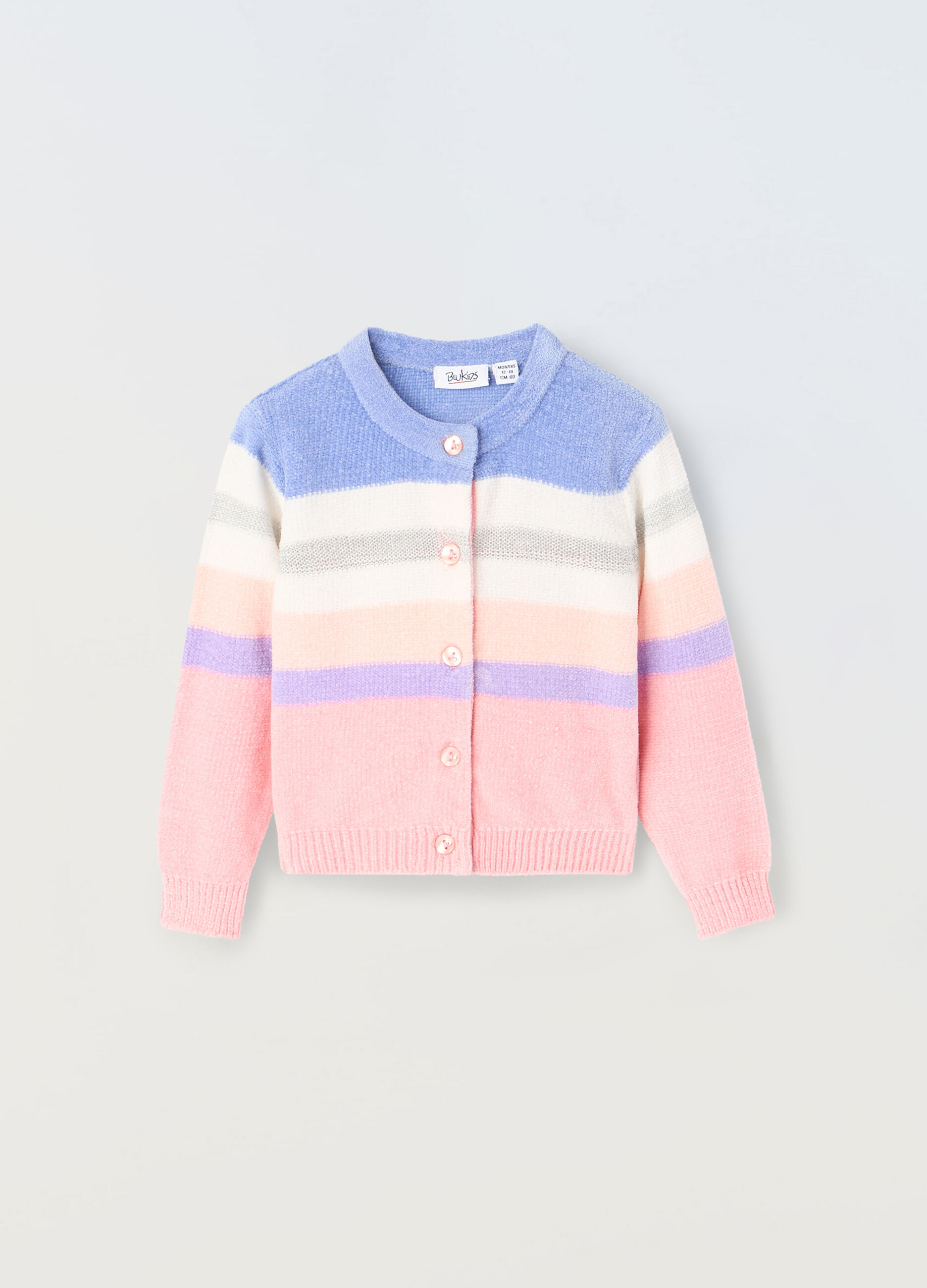 Cardigan tricot a righe multicolor neonata_0