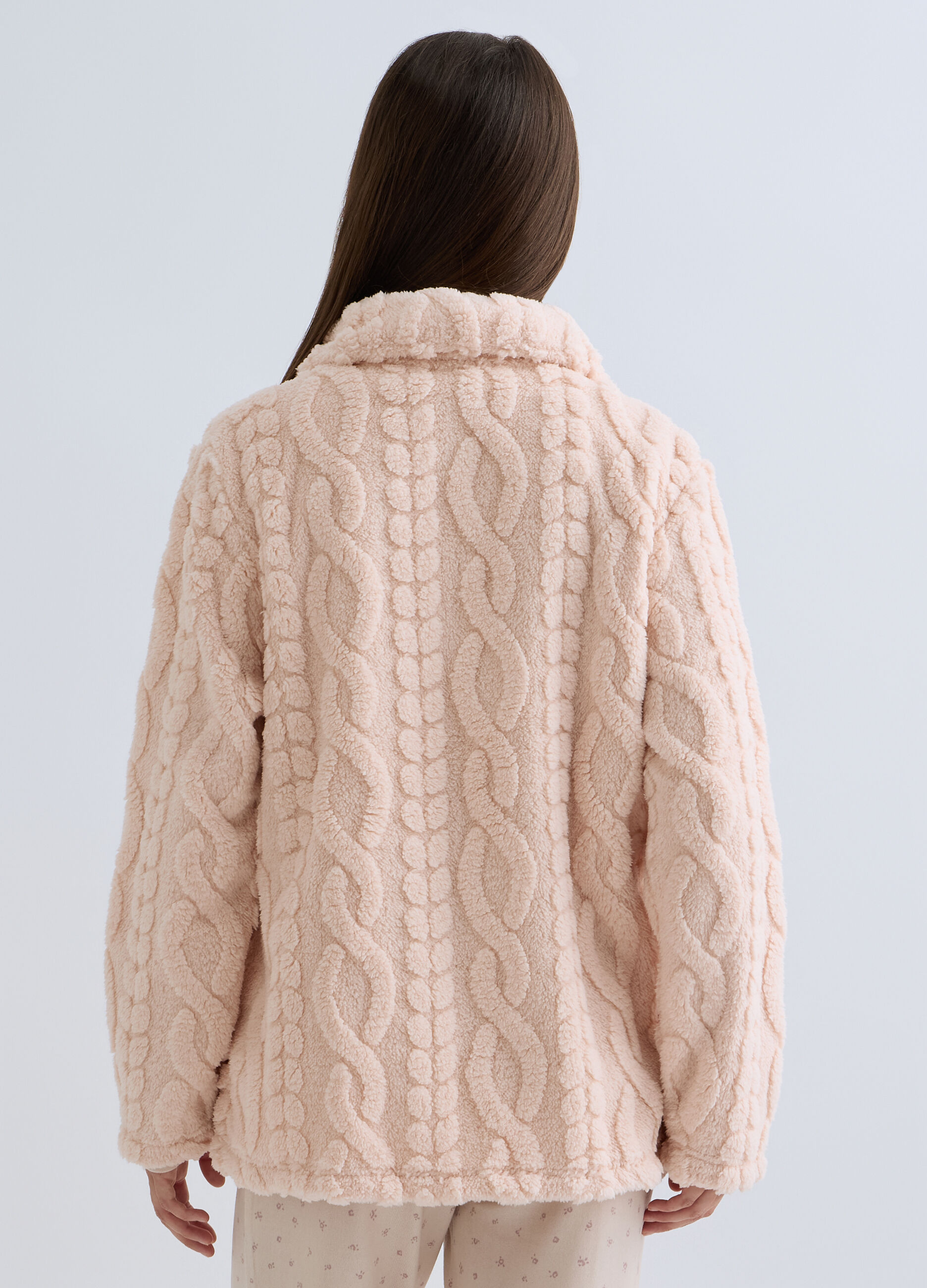 Vestaglia corta in eco fur donna_1